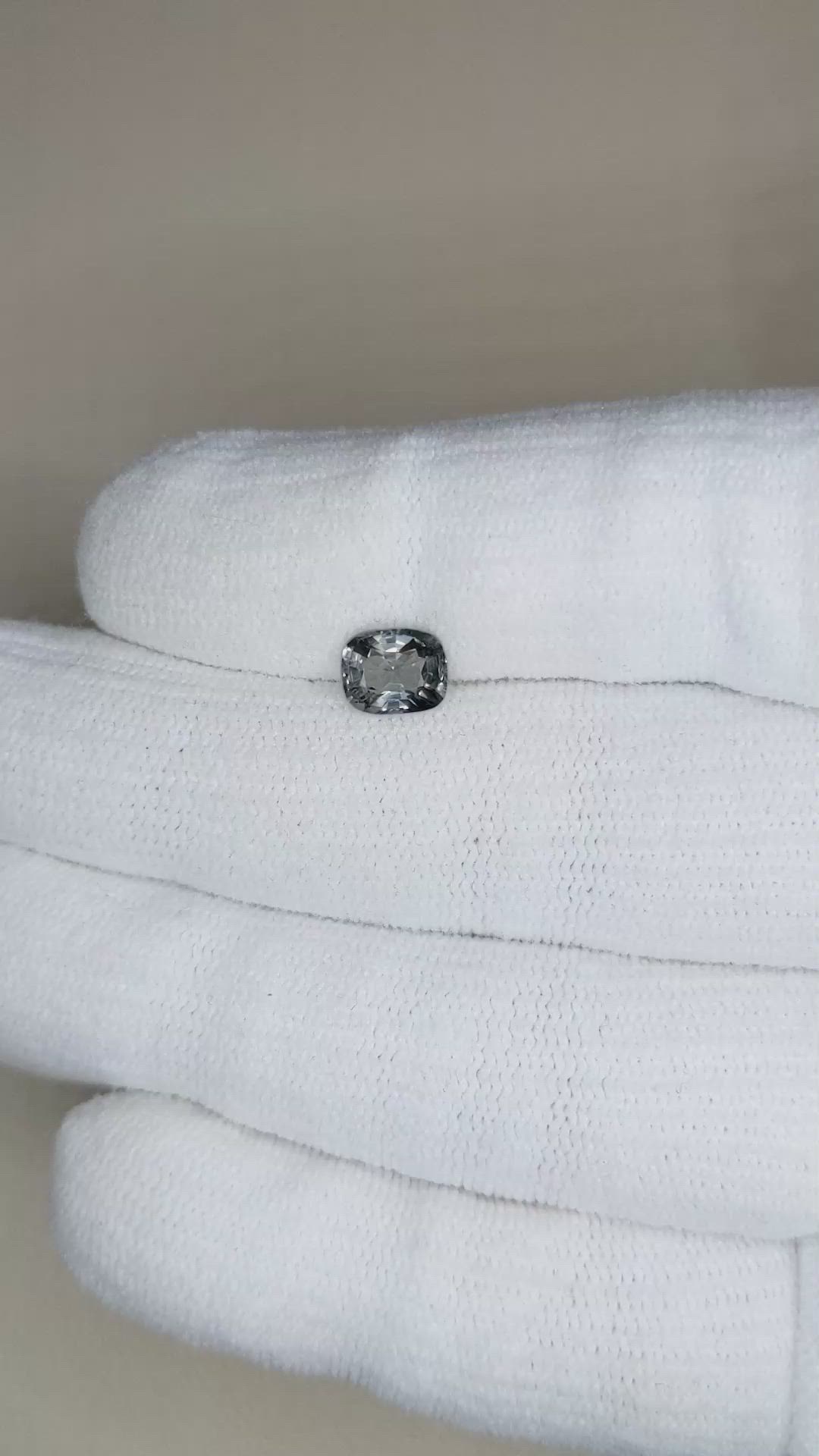 1.25 Ct. Grey Spinel from Burma (Myanmar) Size Video