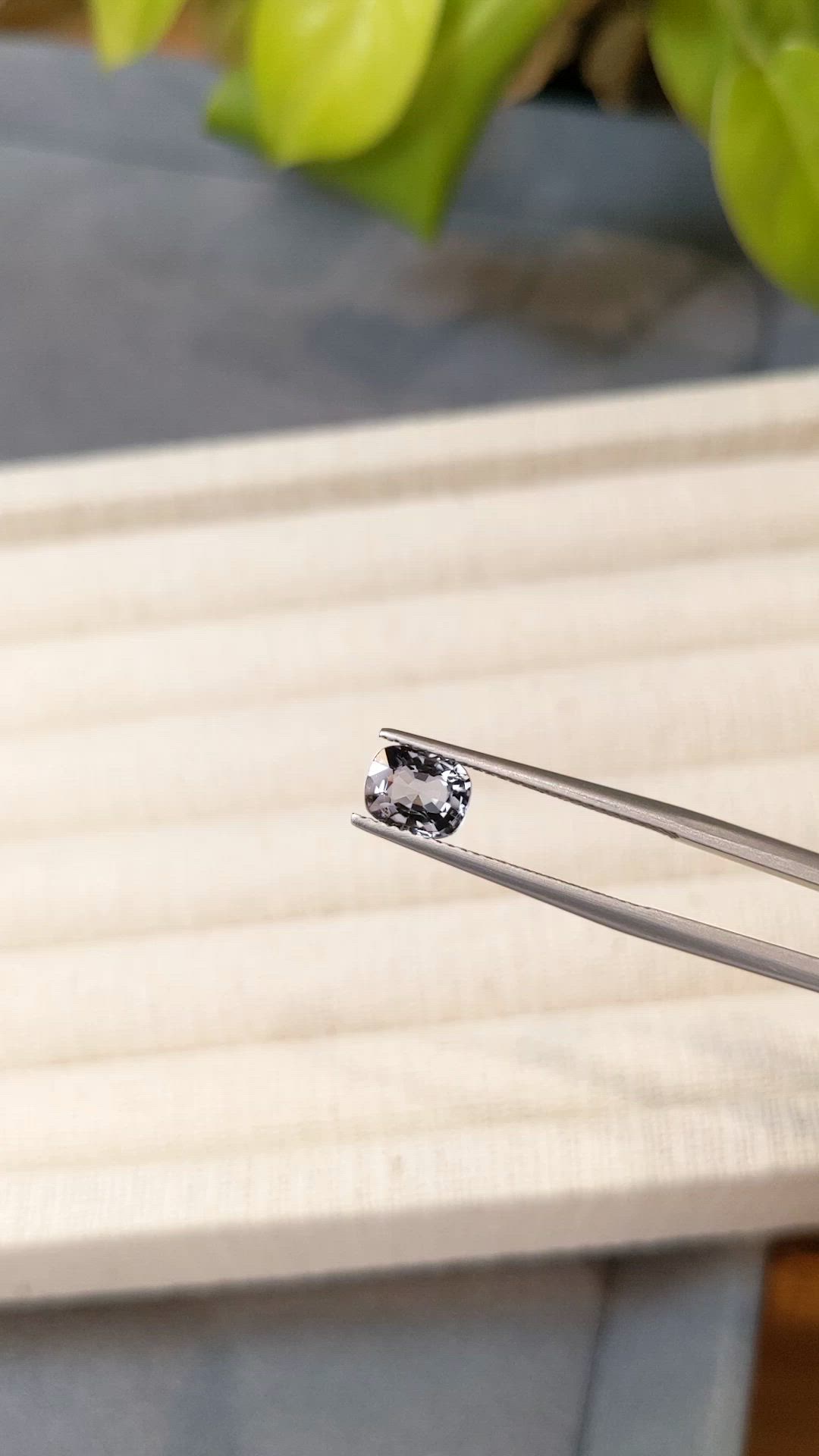 1.25 Ct. Grey Spinel from Burma (Myanmar) Size Video