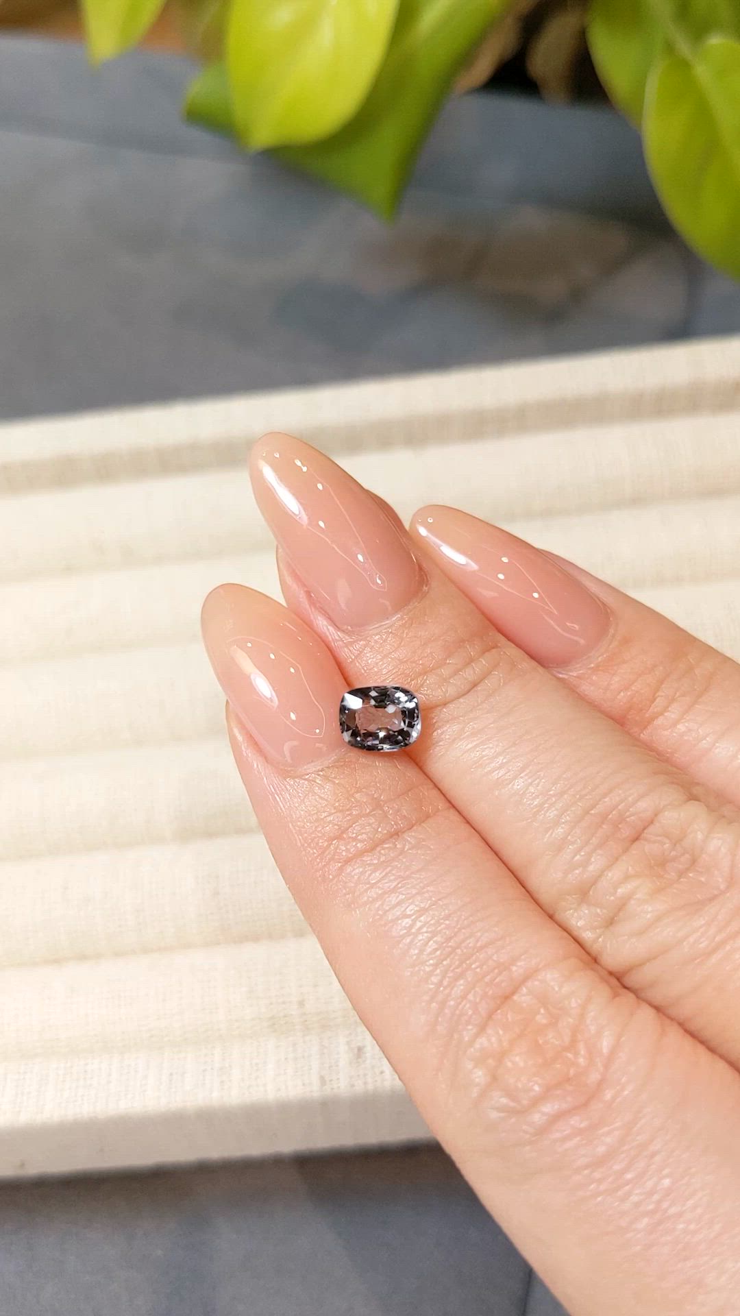 1.25 Ct. Grey Spinel from Burma (Myanmar) Size Video
