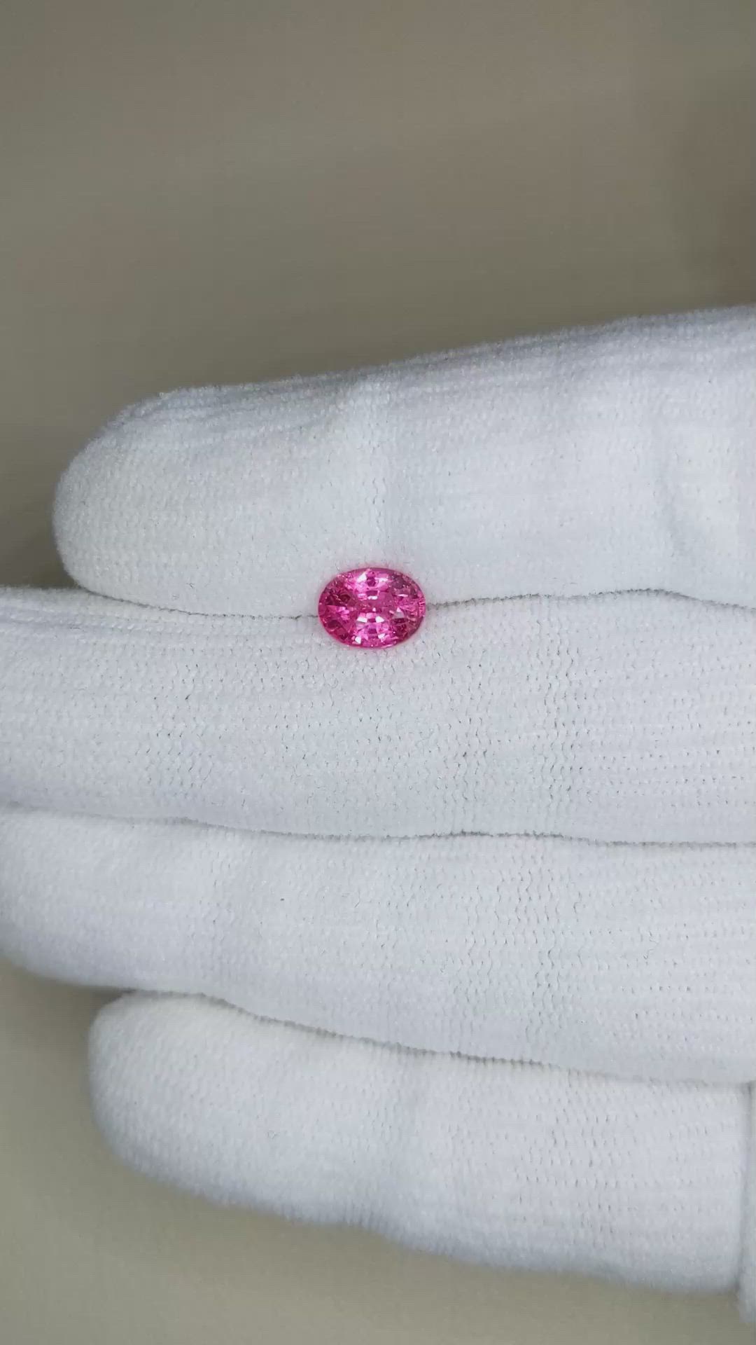 1.29 Ct. Pink Spinel from Burma (Myanmar) Size Video
