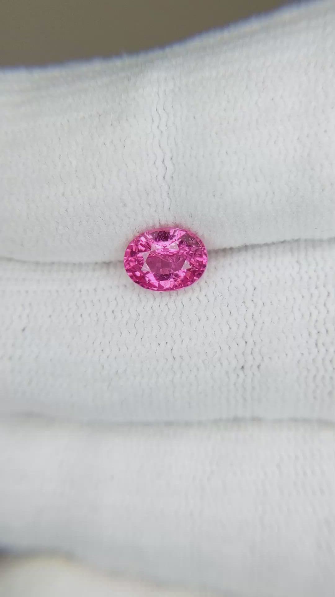1.29 Ct. Pink Spinel from Burma (Myanmar) Size Video