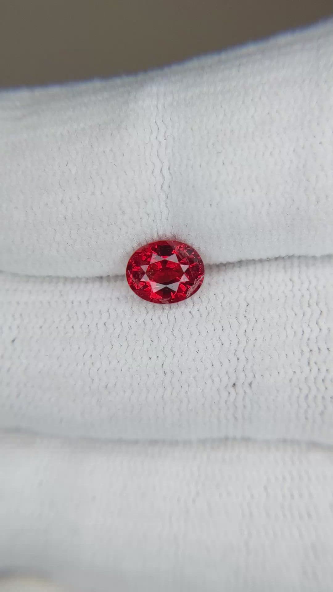 1.10 Ct. Red Spinel from Burma (Myanmar) Size Video