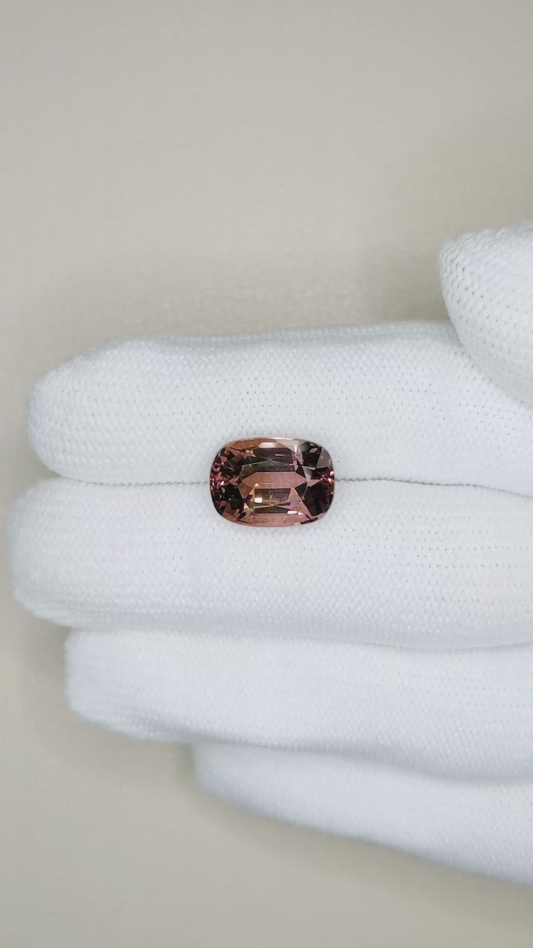 6.63 Ct. Brownish Pink Tourmaline from Brazil Size Video
