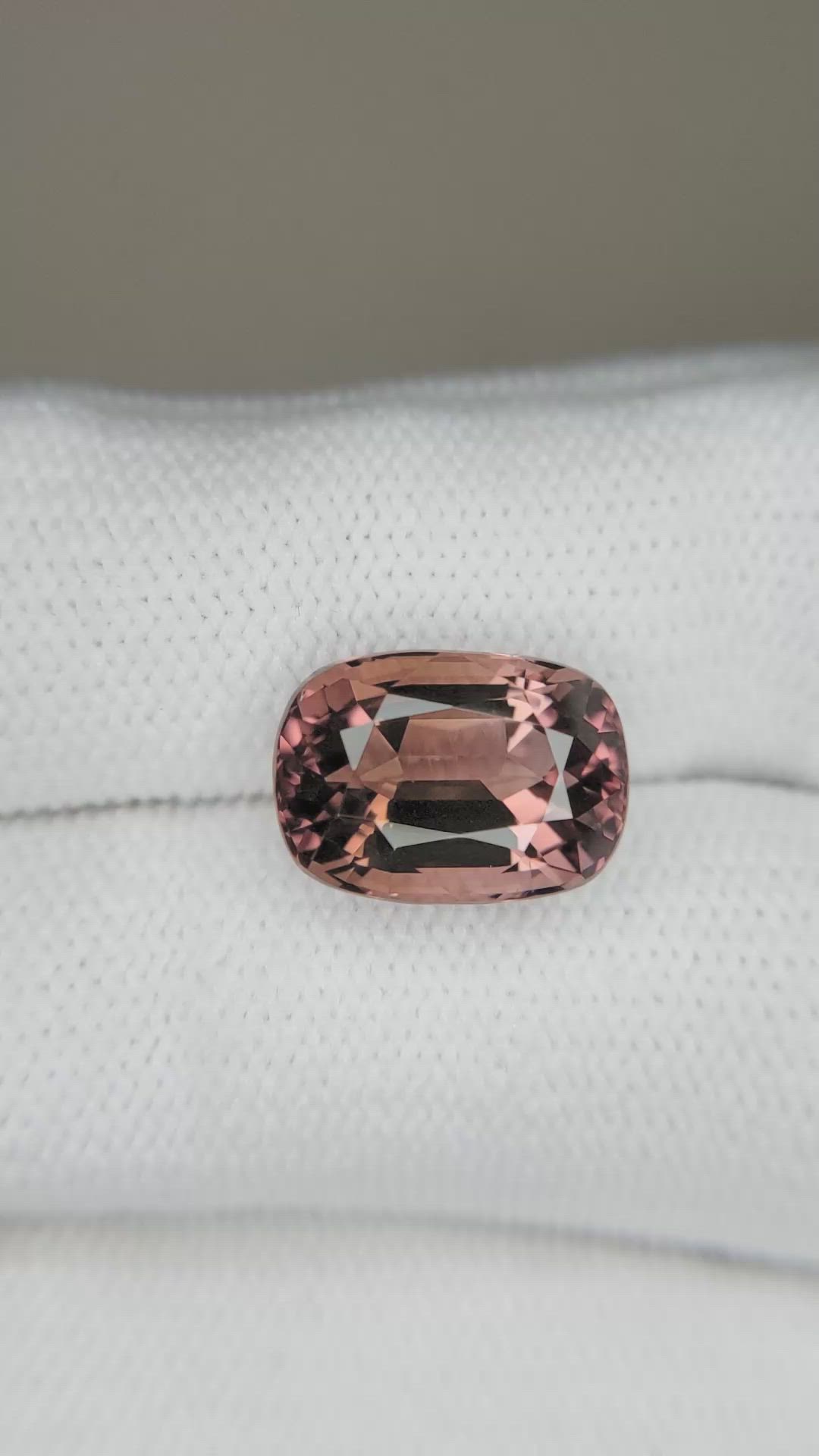 6.63 Ct. Brownish Pink Tourmaline from Brazil Size Video