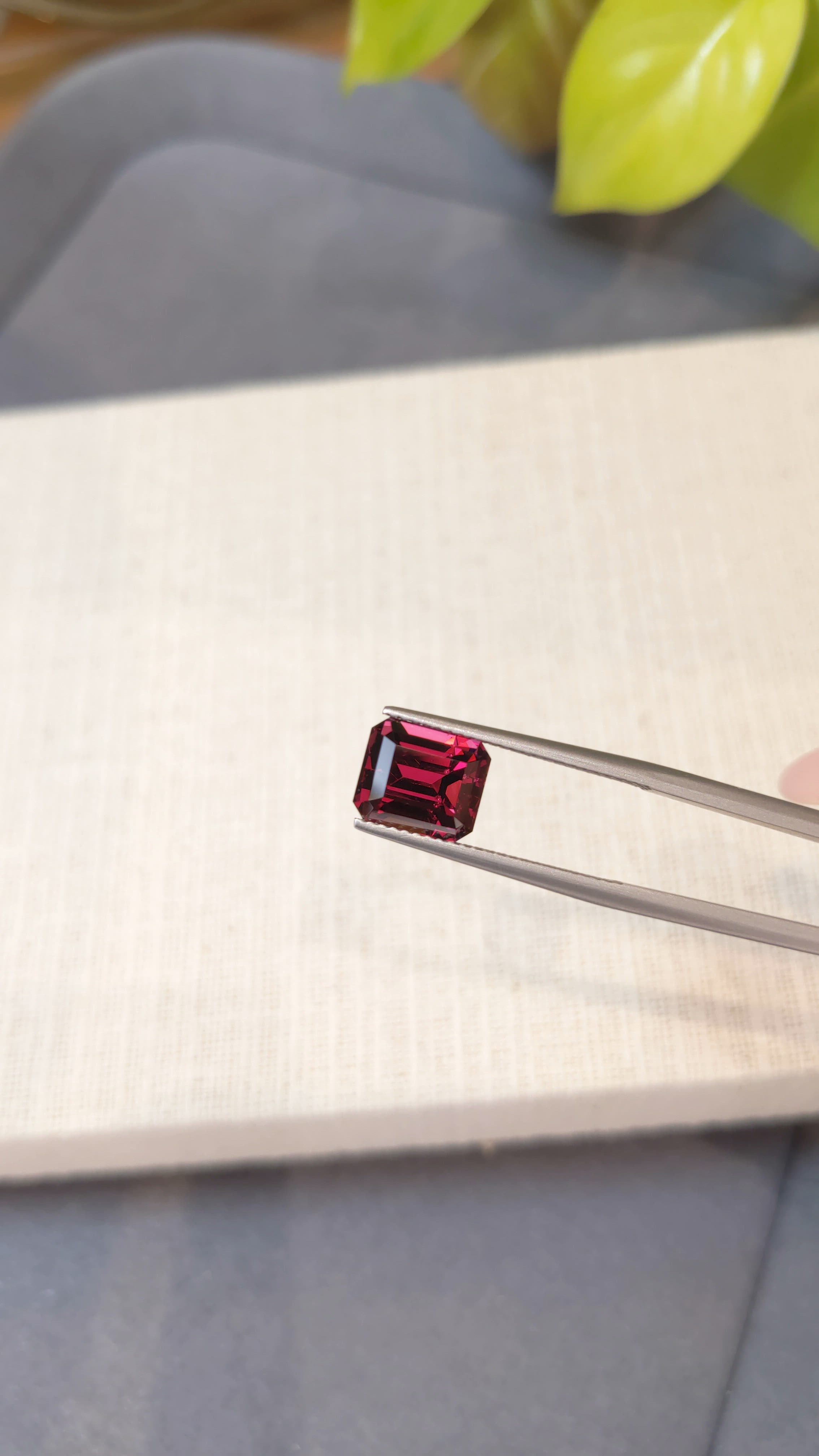 4.77 Ct. Pinkish Red Garnet from Tanzania Size Video