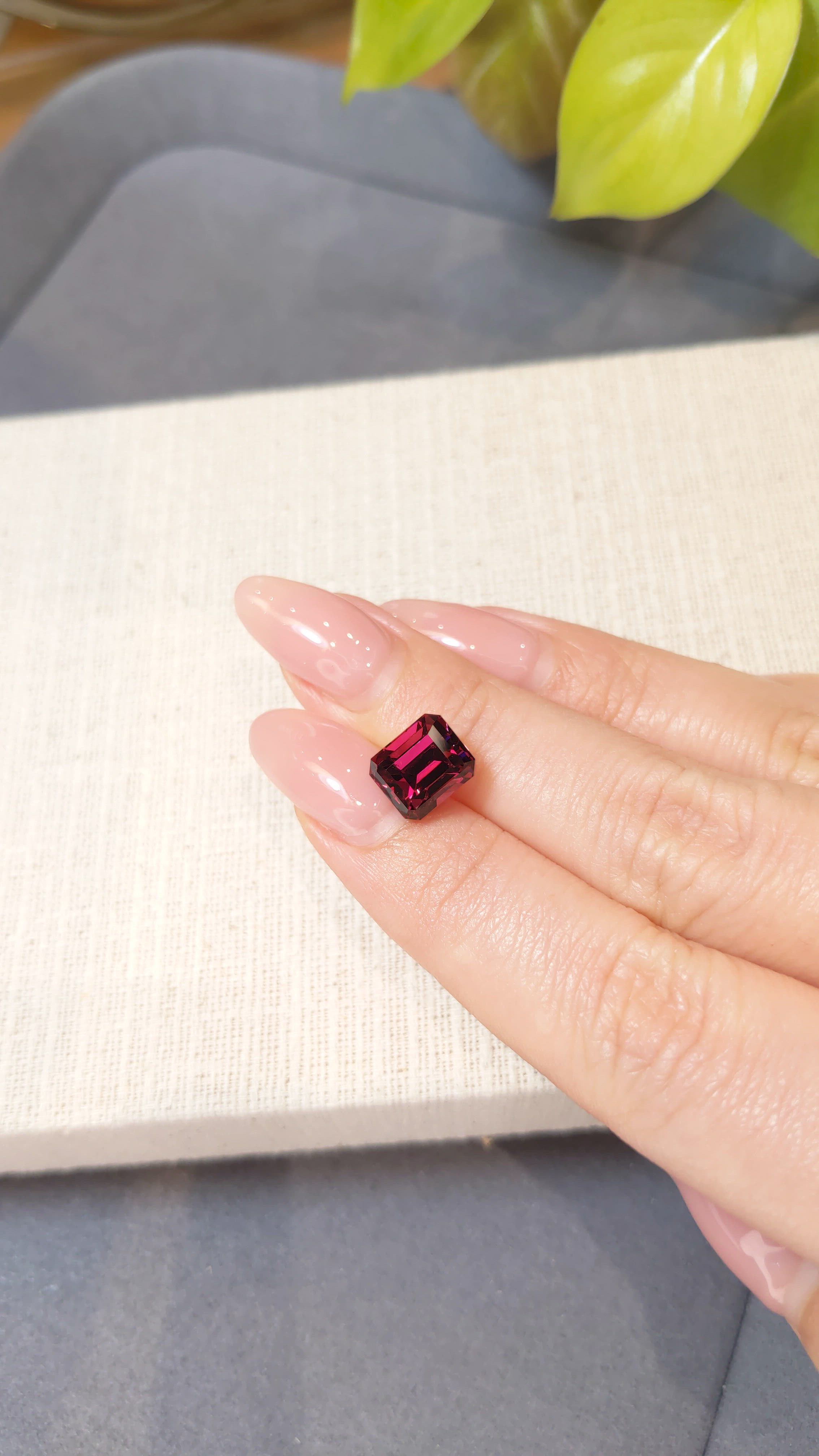 4.77 Ct. Pinkish Red Garnet from Tanzania Size Video