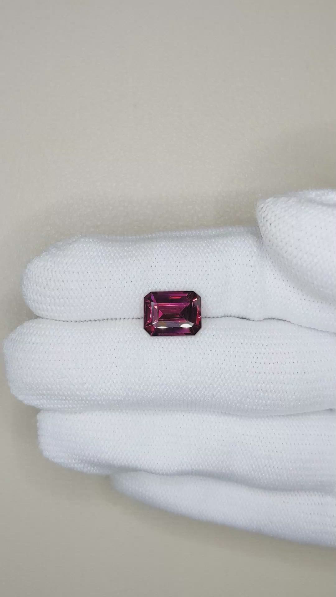 4.33 Ct. Purplish Pink Garnet from Tanzania Size Video