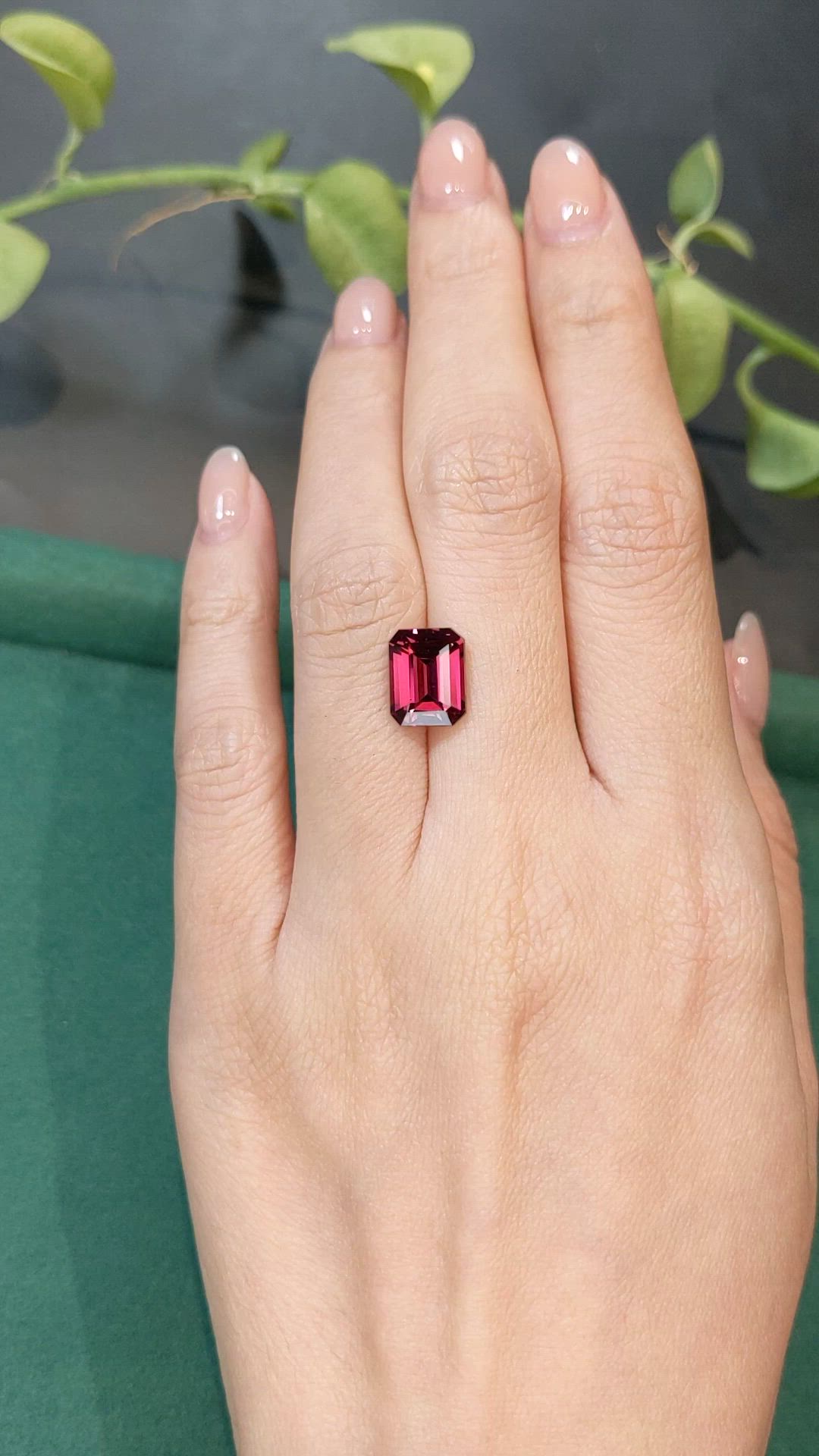 4.33 Ct. Purplish Pink Garnet from Tanzania Size Video
