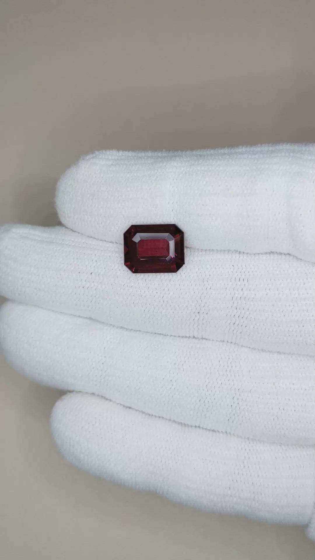 4.43 Ct. Purplish Red Garnet from Tanzania Size Video