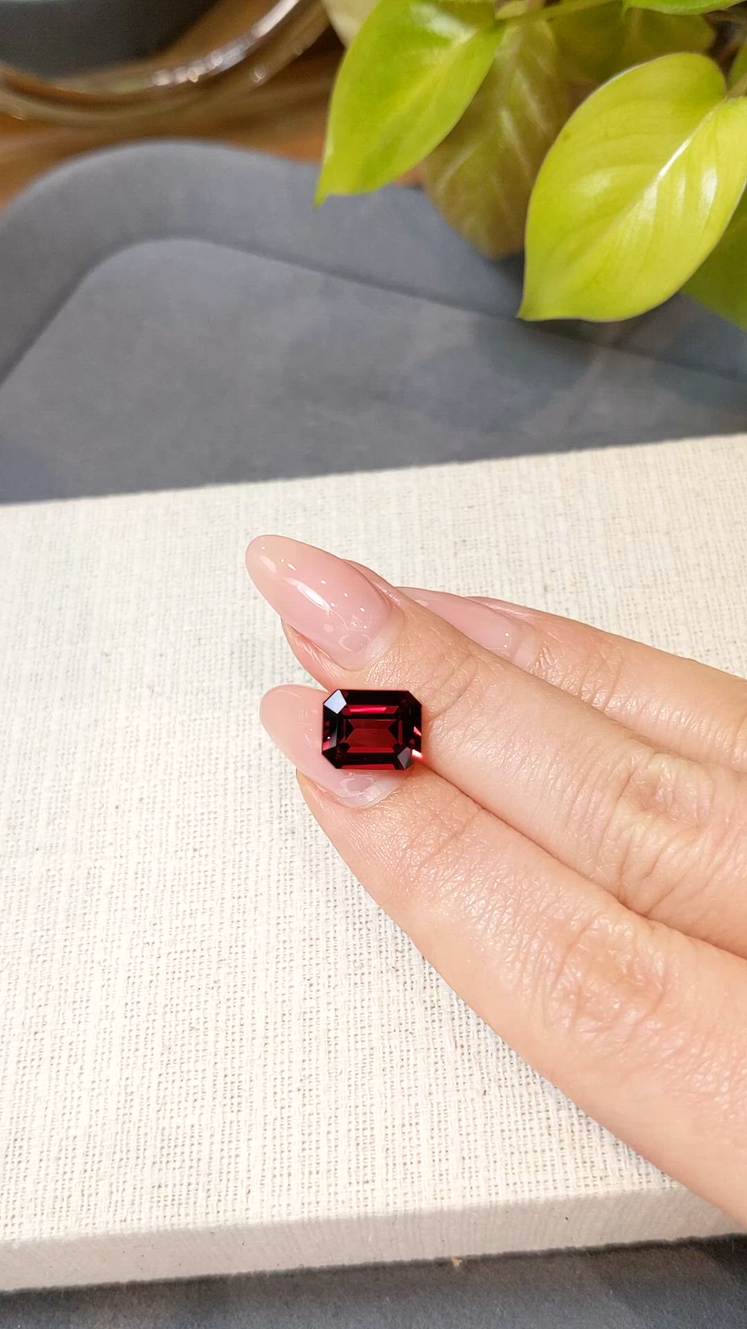 4.43 Ct. Purplish Red Garnet from Tanzania Size Video