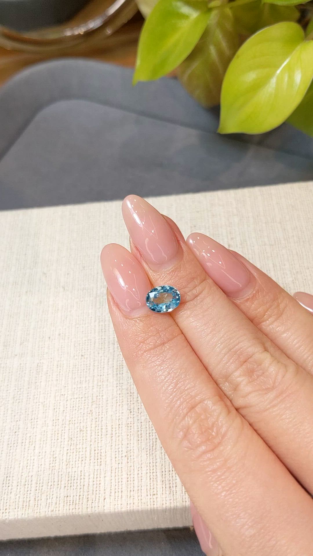 2.10 Ct. Blue Zircon from Cambodia Size Video