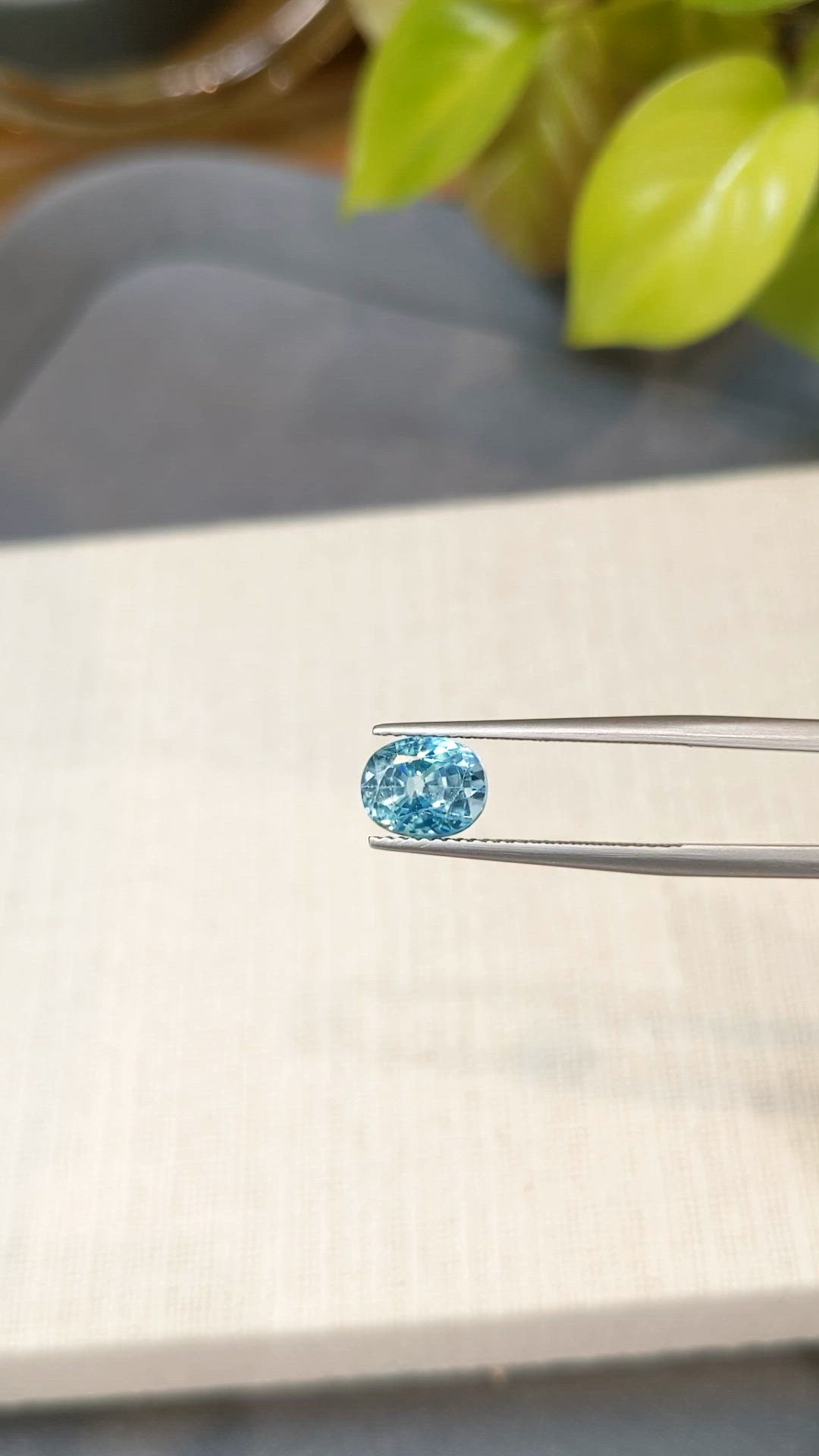 3.16 Ct. Blue Zircon from Cambodia Size Video