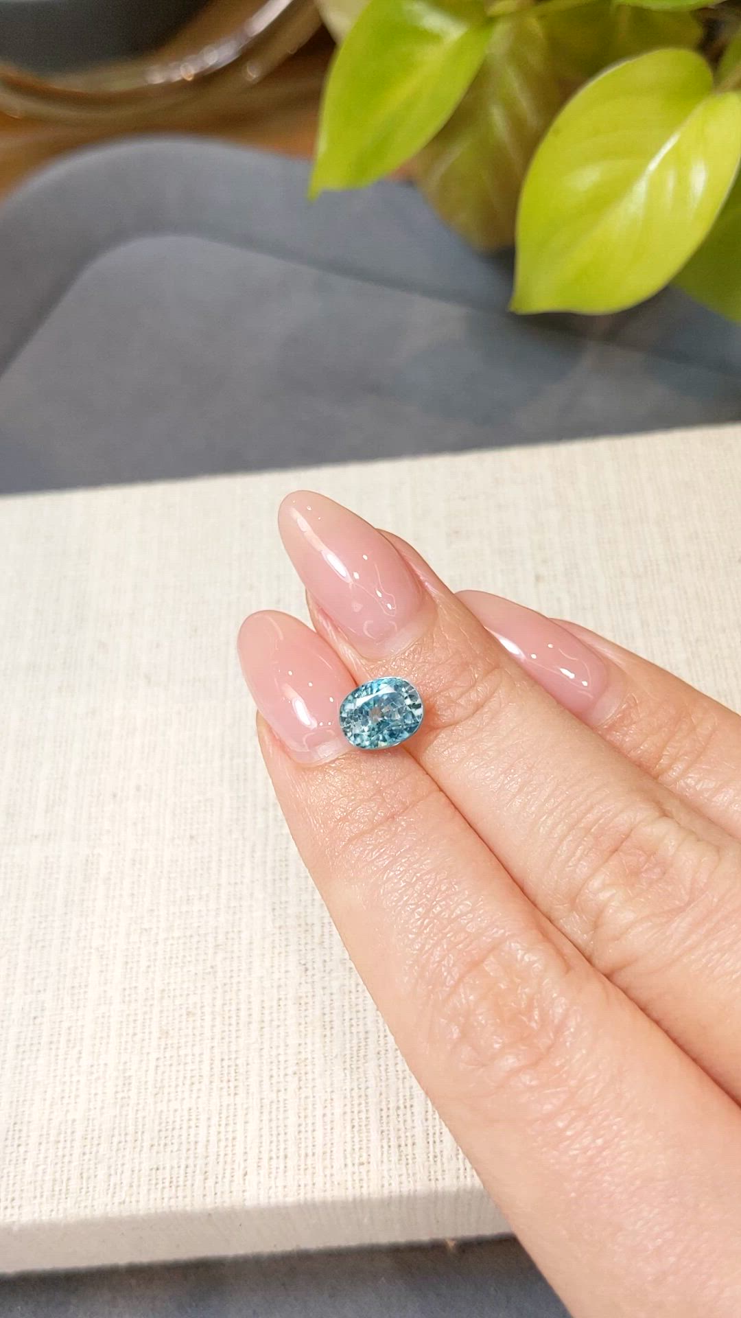 3.16 Ct. Blue Zircon from Cambodia Size Video