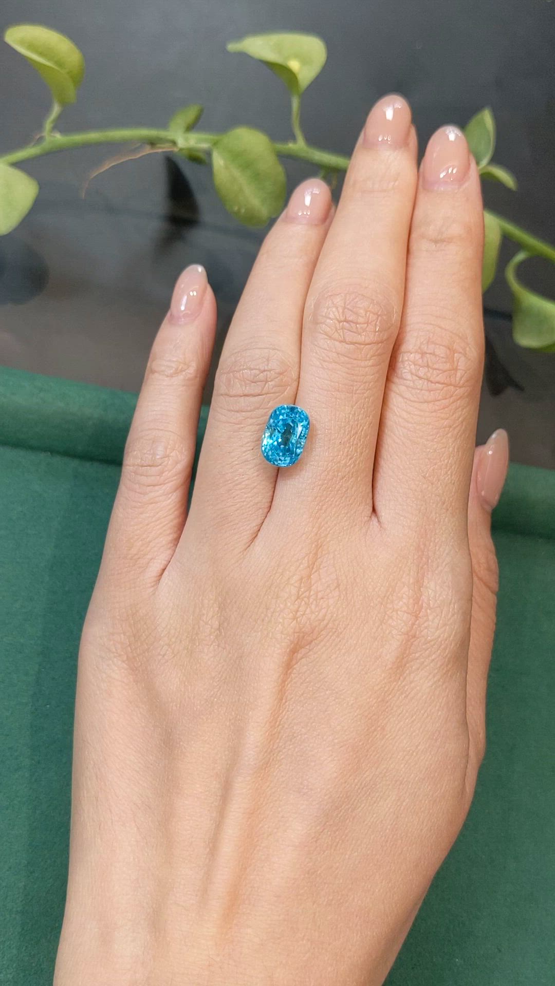 7.12 Ct. Blue Zircon from Cambodia Size Video