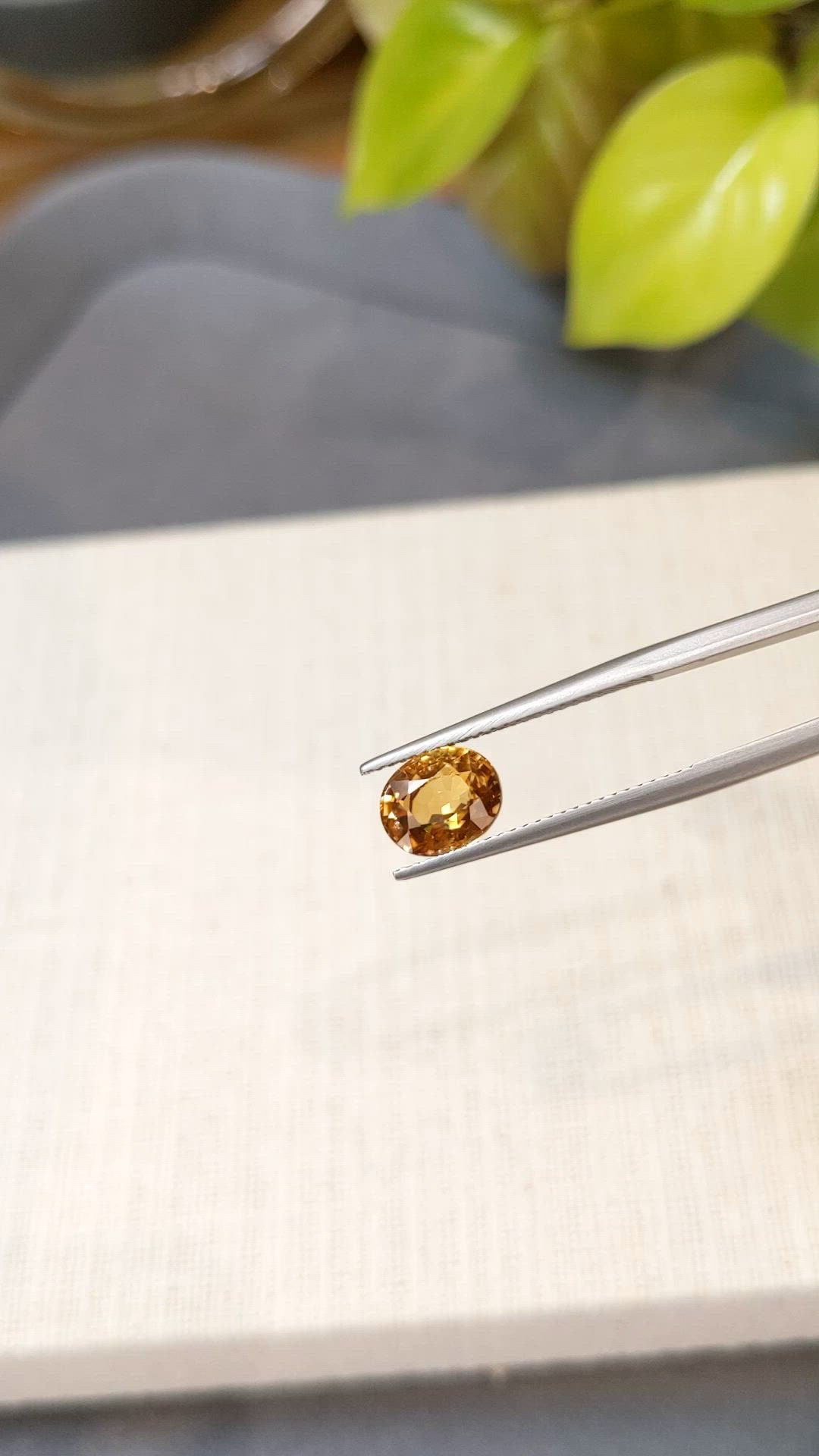 3.10 Ct. Yellowish Brown Zircon from Cambodia Size Video