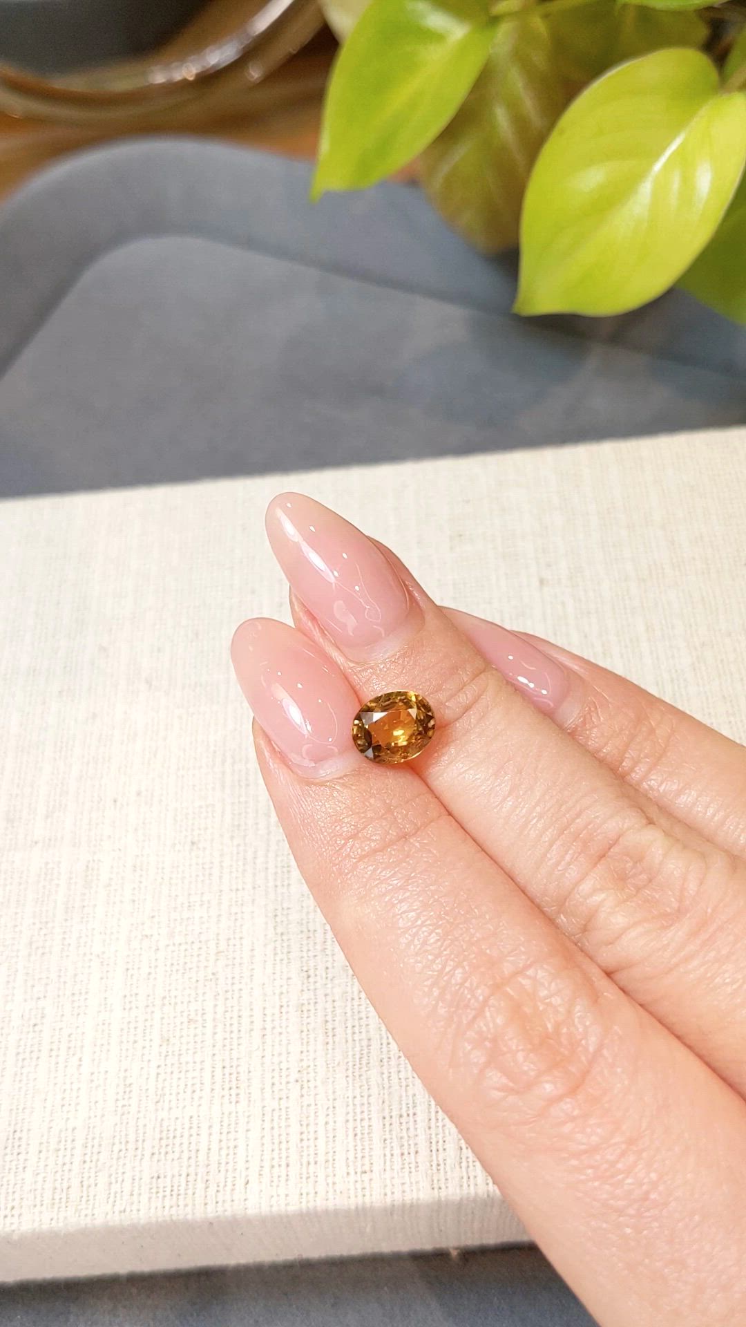 3.10 Ct. Yellowish Brown Zircon from Cambodia Size Video