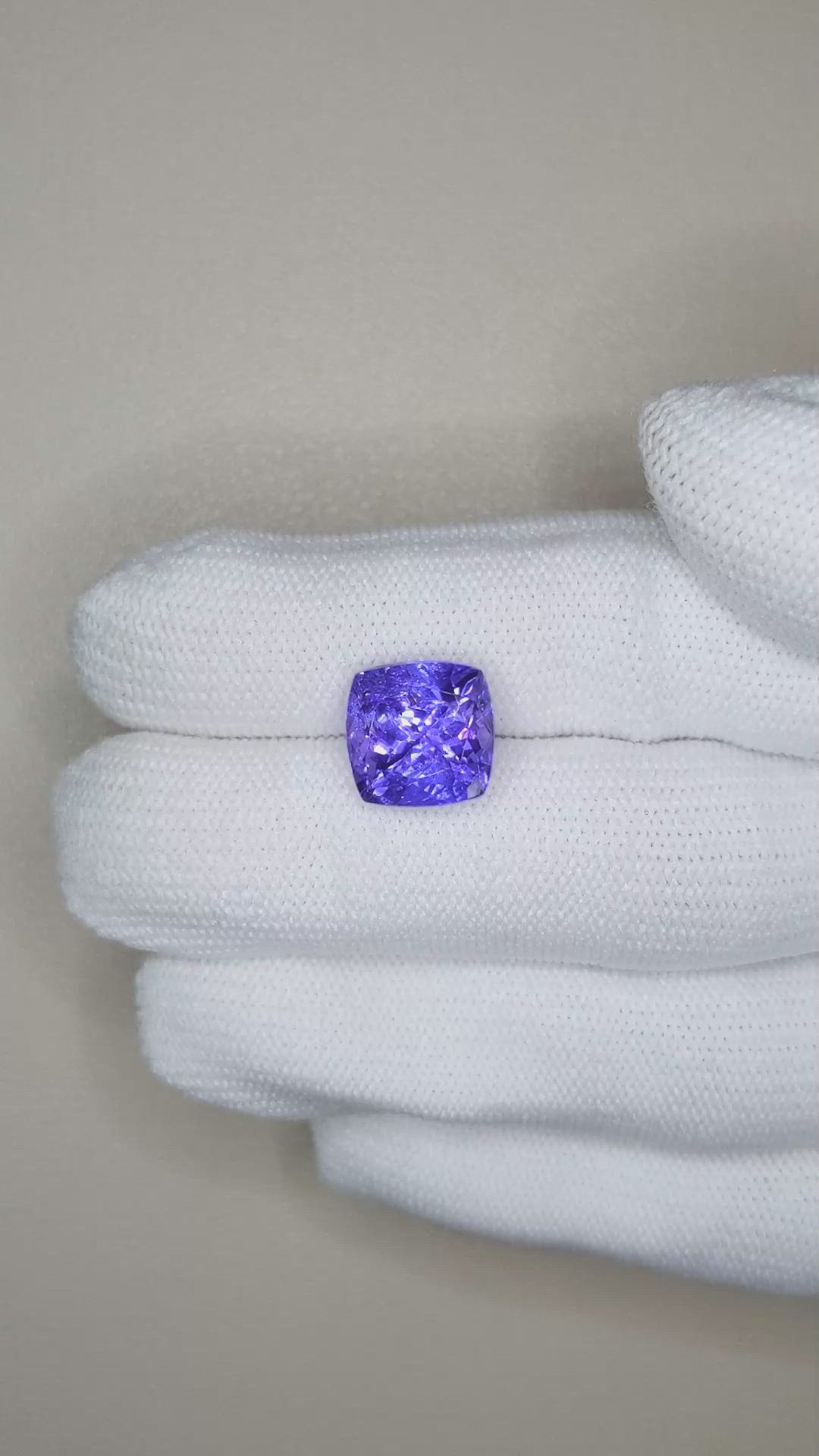 6.65 Ct. Violet Tanzanite from Tanzania Size Video