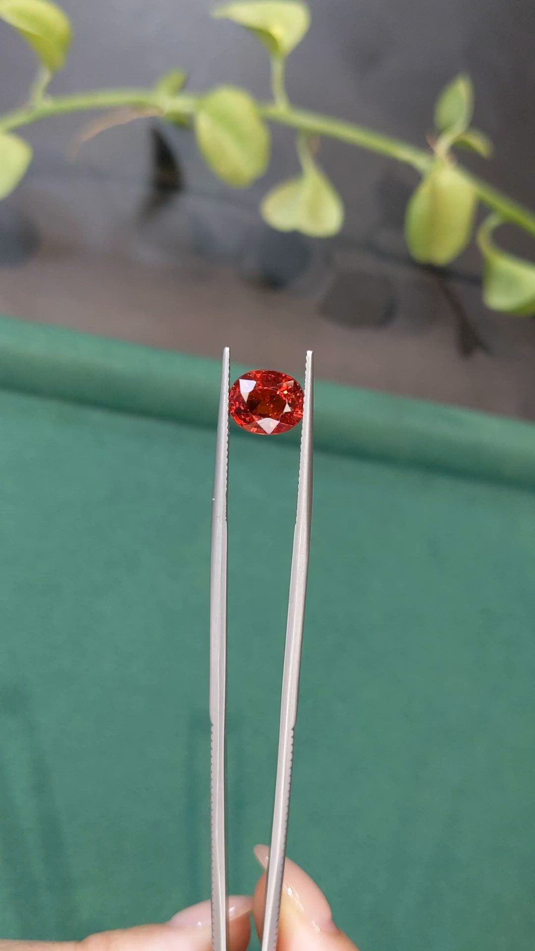 3.06 Ct. Reddish Orange Spessartite Garnet from Tanzania Size Video