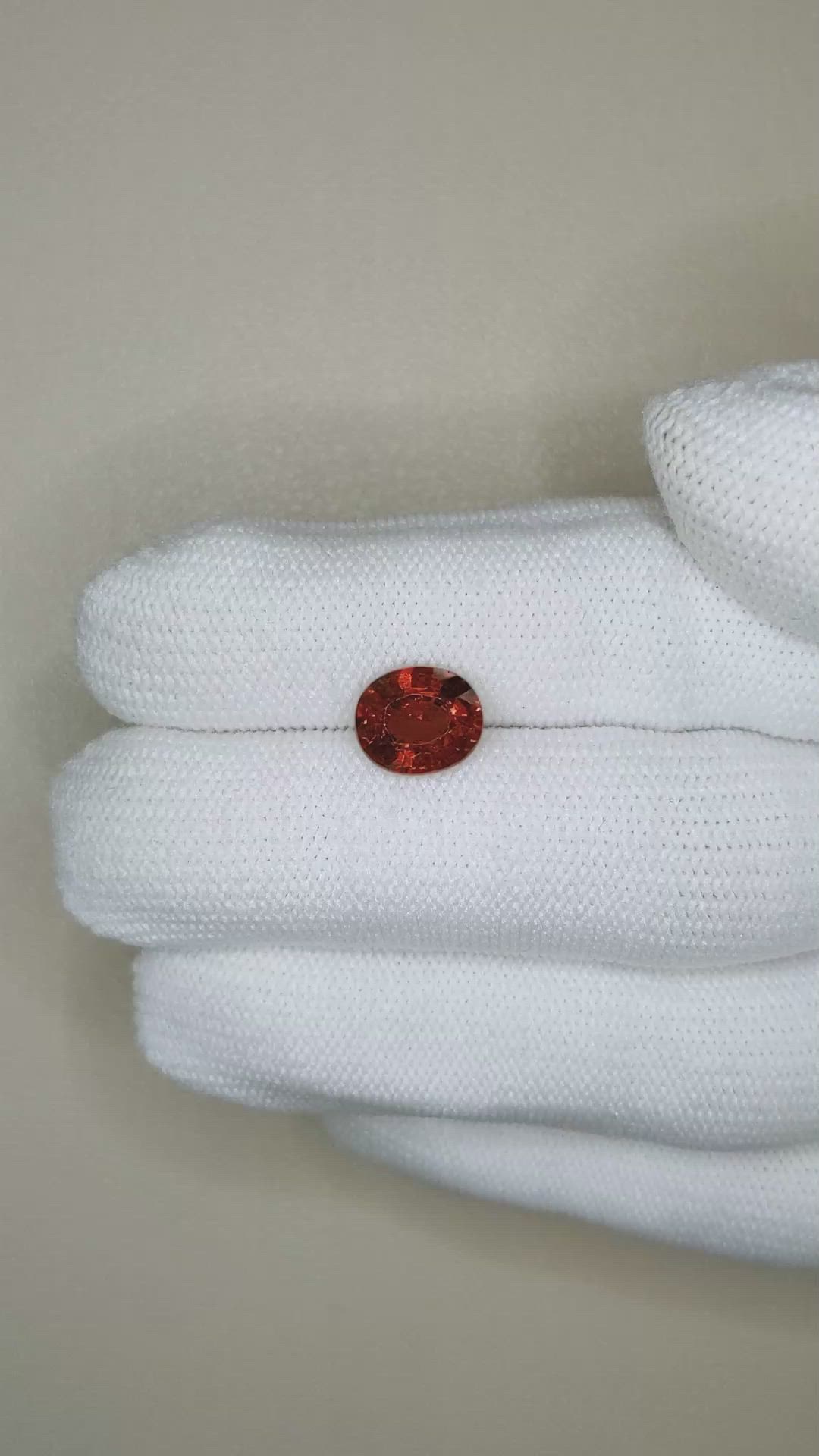 3.06 Ct. Reddish Orange Spessartite Garnet from Tanzania Size Video