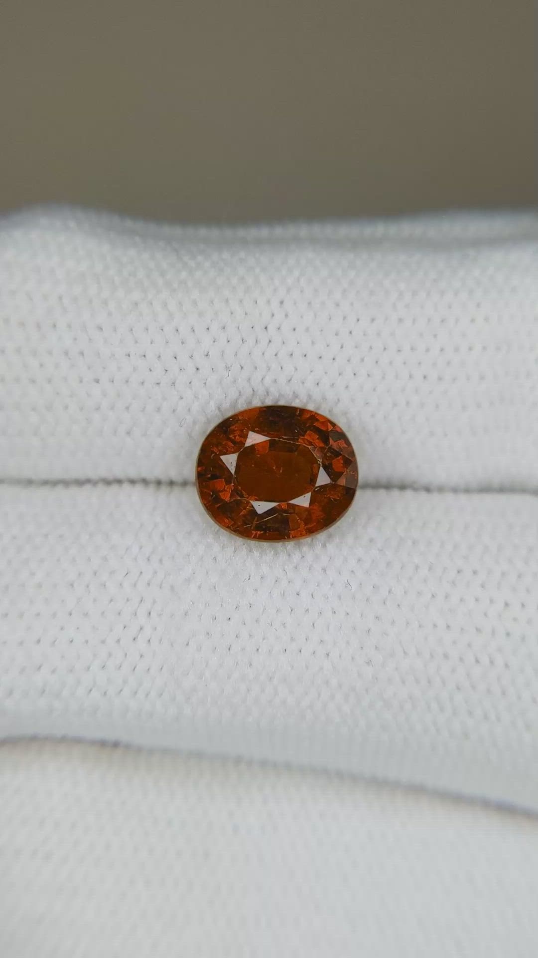 3.06 Ct. Reddish Orange Spessartite Garnet from Tanzania Size Video