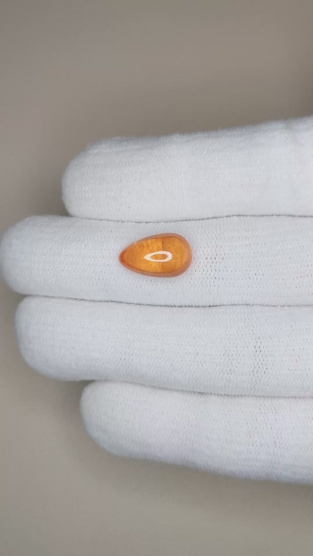 6.43 Ct. Orange Cabochon Spessartite Garnet from Tanzania Size Video