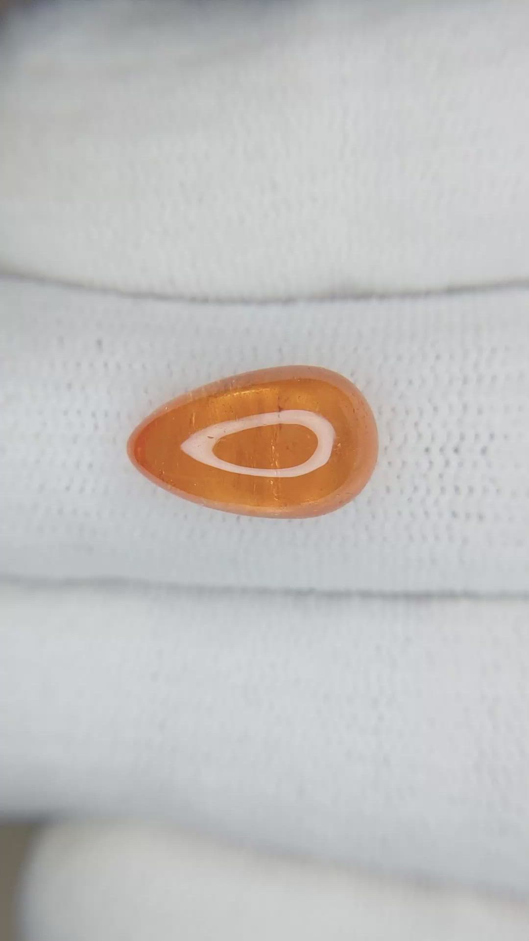 6.43 Ct. Orange Cabochon Spessartite Garnet from Tanzania Size Video