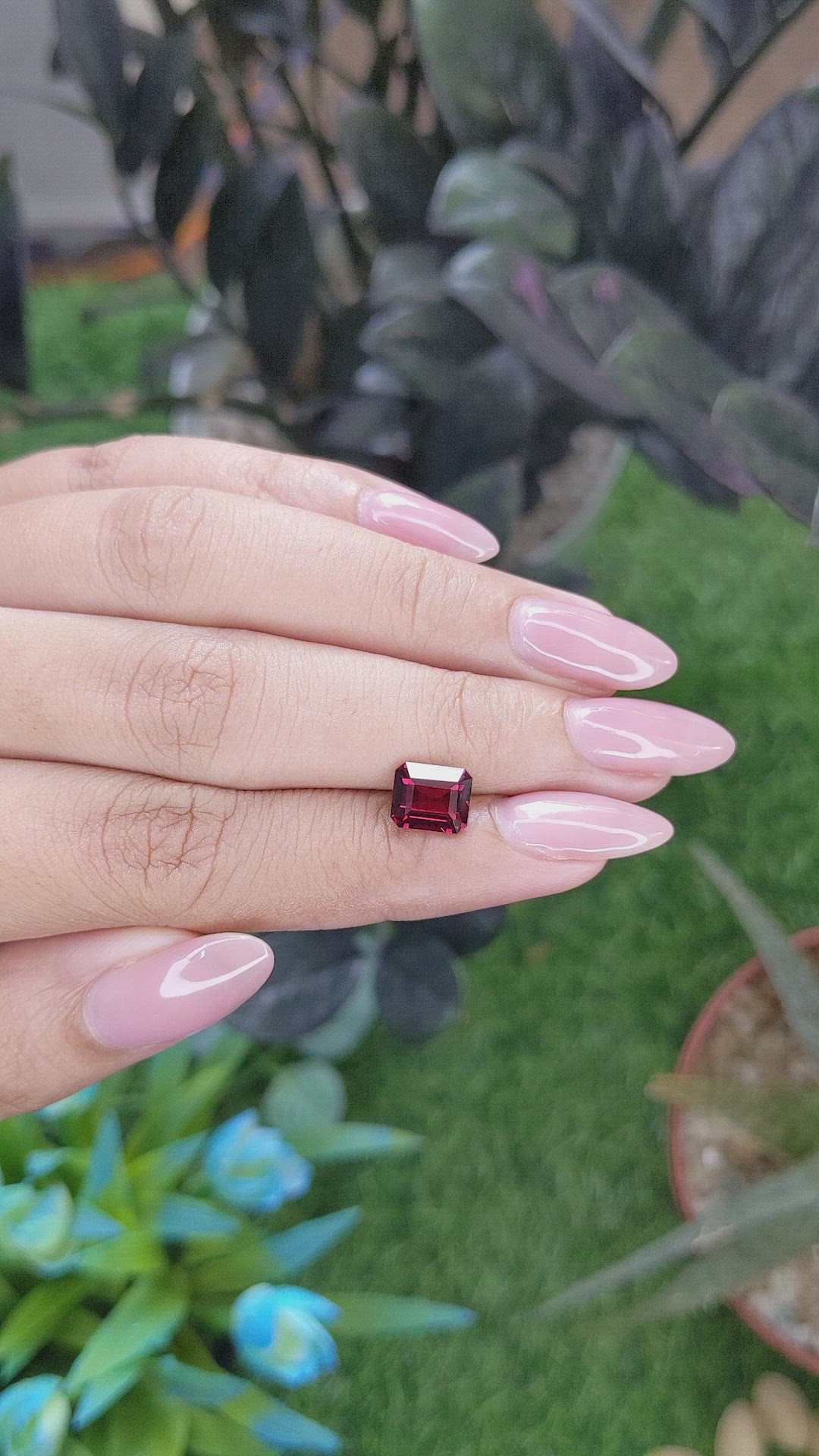 2.25 Ct. Red Garnet from Tanzania Size Video