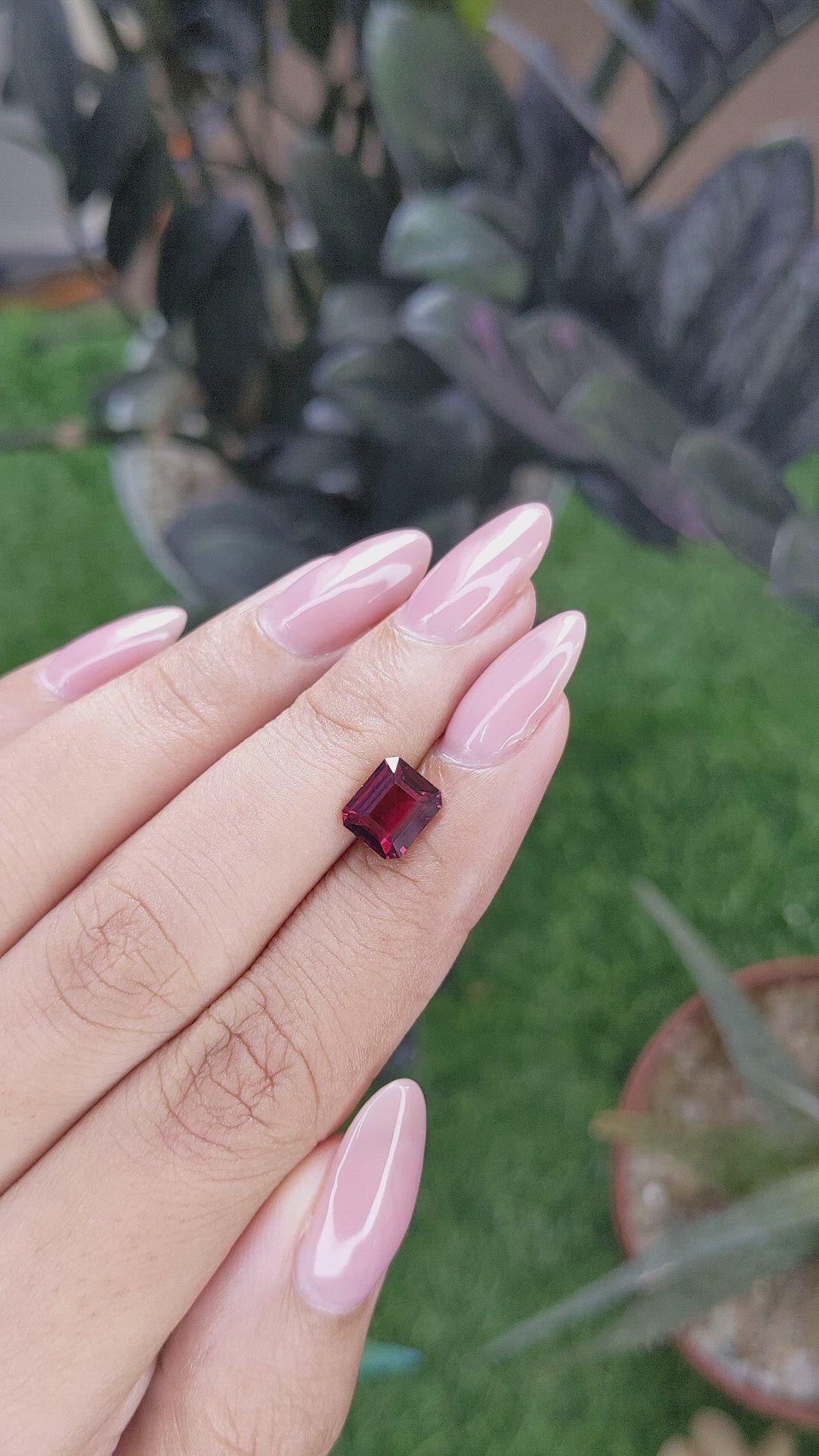 2.25 Ct. Red Garnet from Tanzania Size Video