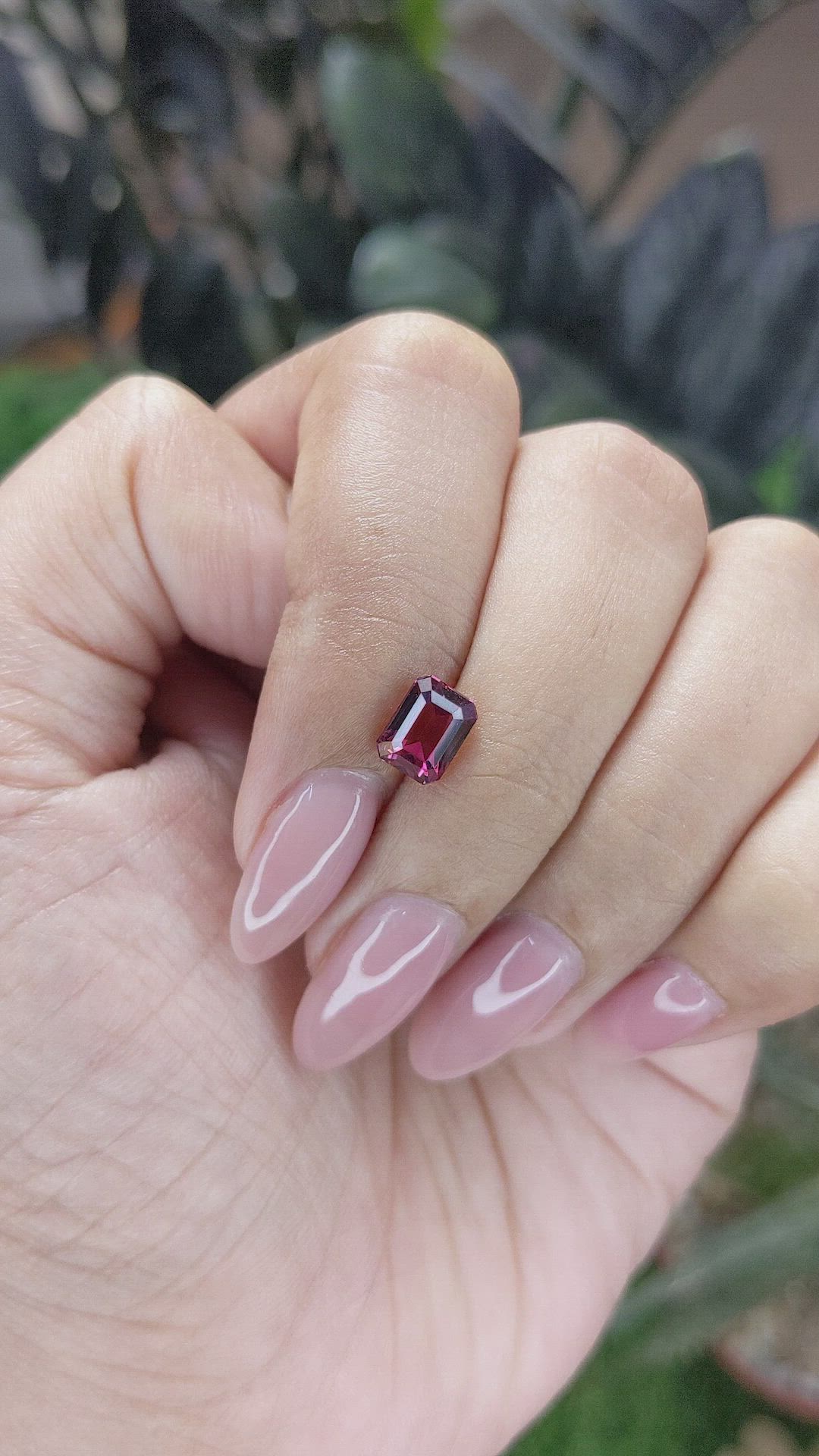 1.63 Ct. Purplish Pink Garnet from Tanzania Size Video
