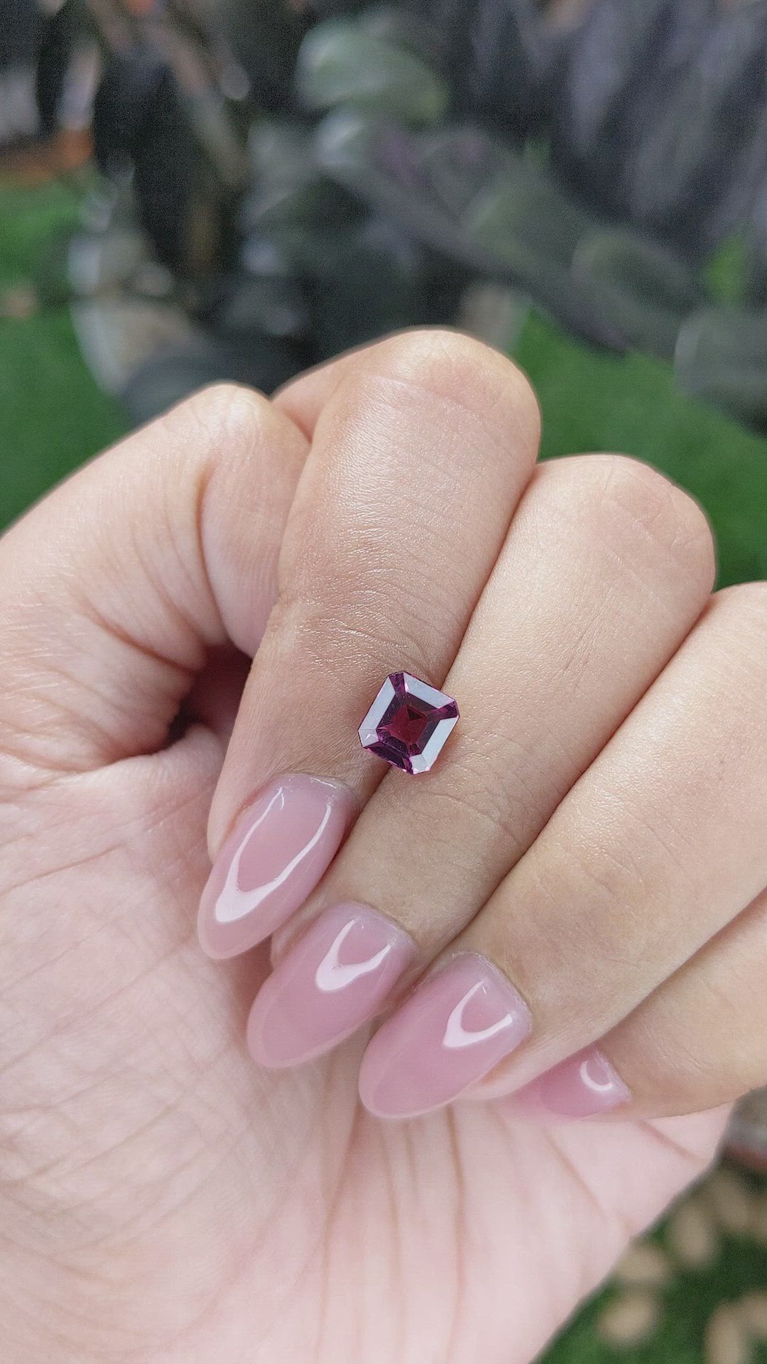 1.47 Ct. Purplish Pink Garnet from Tanzania Size Video