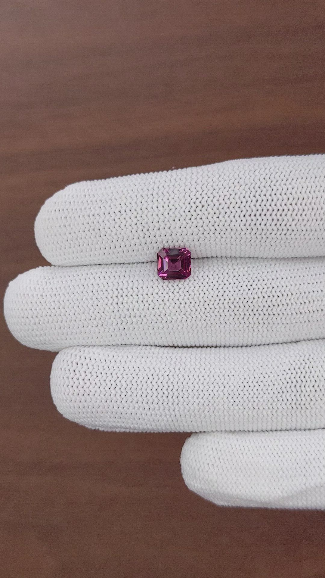 1.47 Ct. Purplish Pink Garnet from Tanzania Size Video