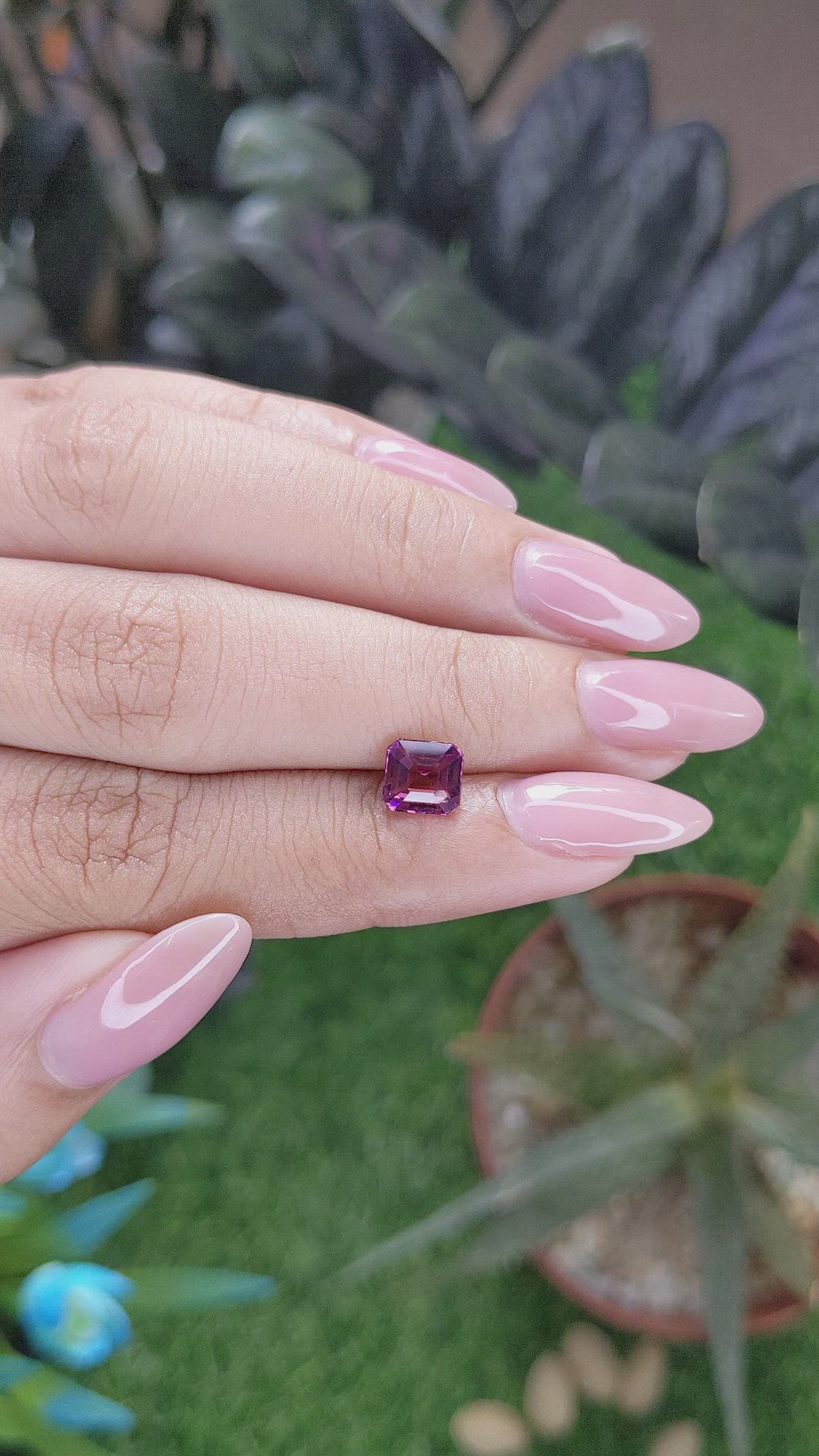 1.47 Ct. Purplish Pink Garnet from Tanzania Size Video