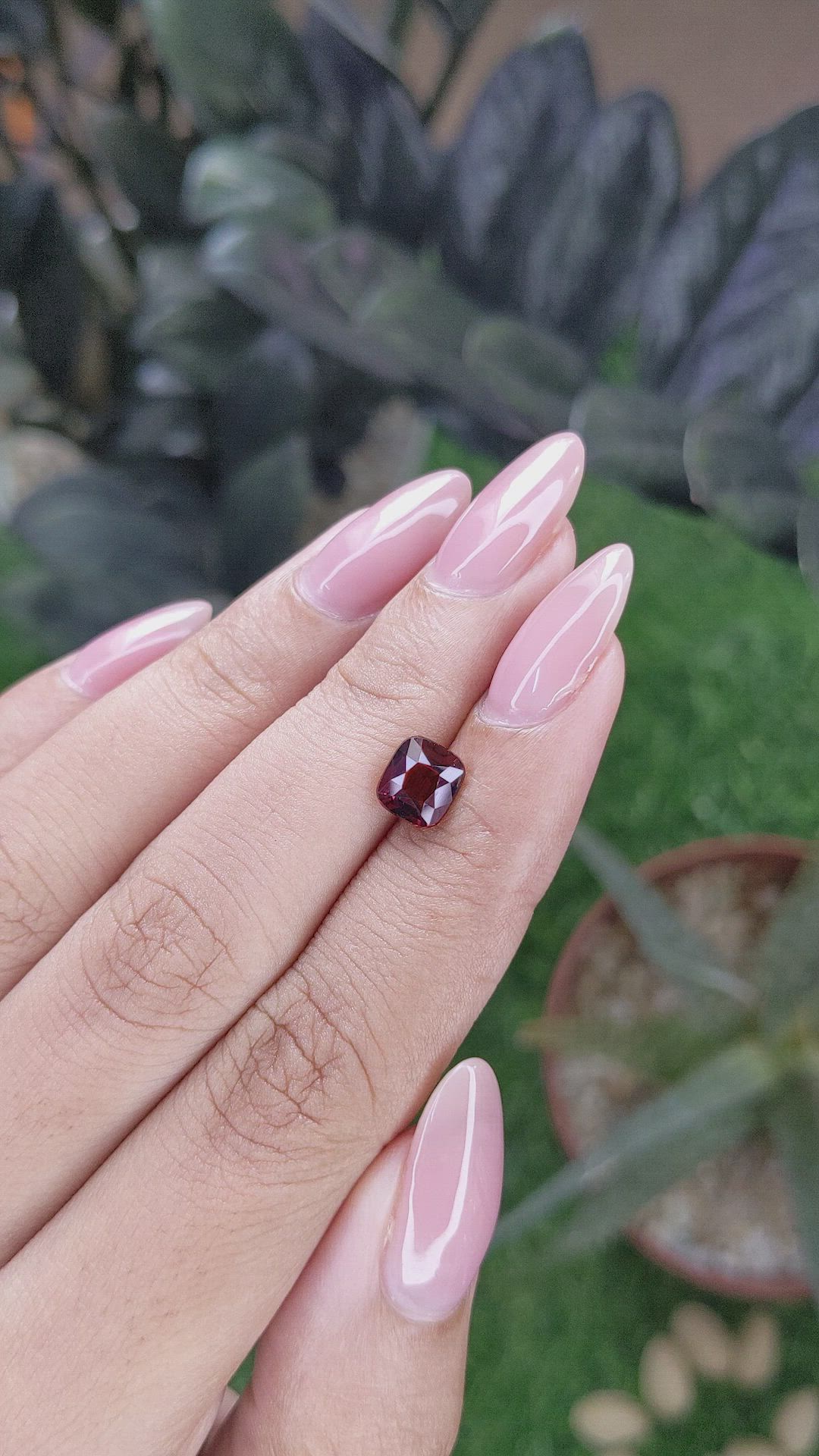 1.58 Ct. Red Garnet from Tanzania Size Video