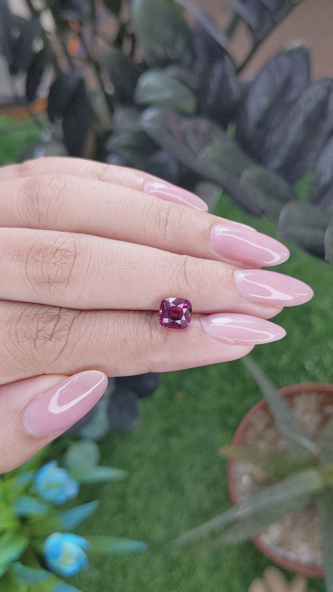 1.88 Ct. Purplish Pink Garnet from Tanzania Size Video