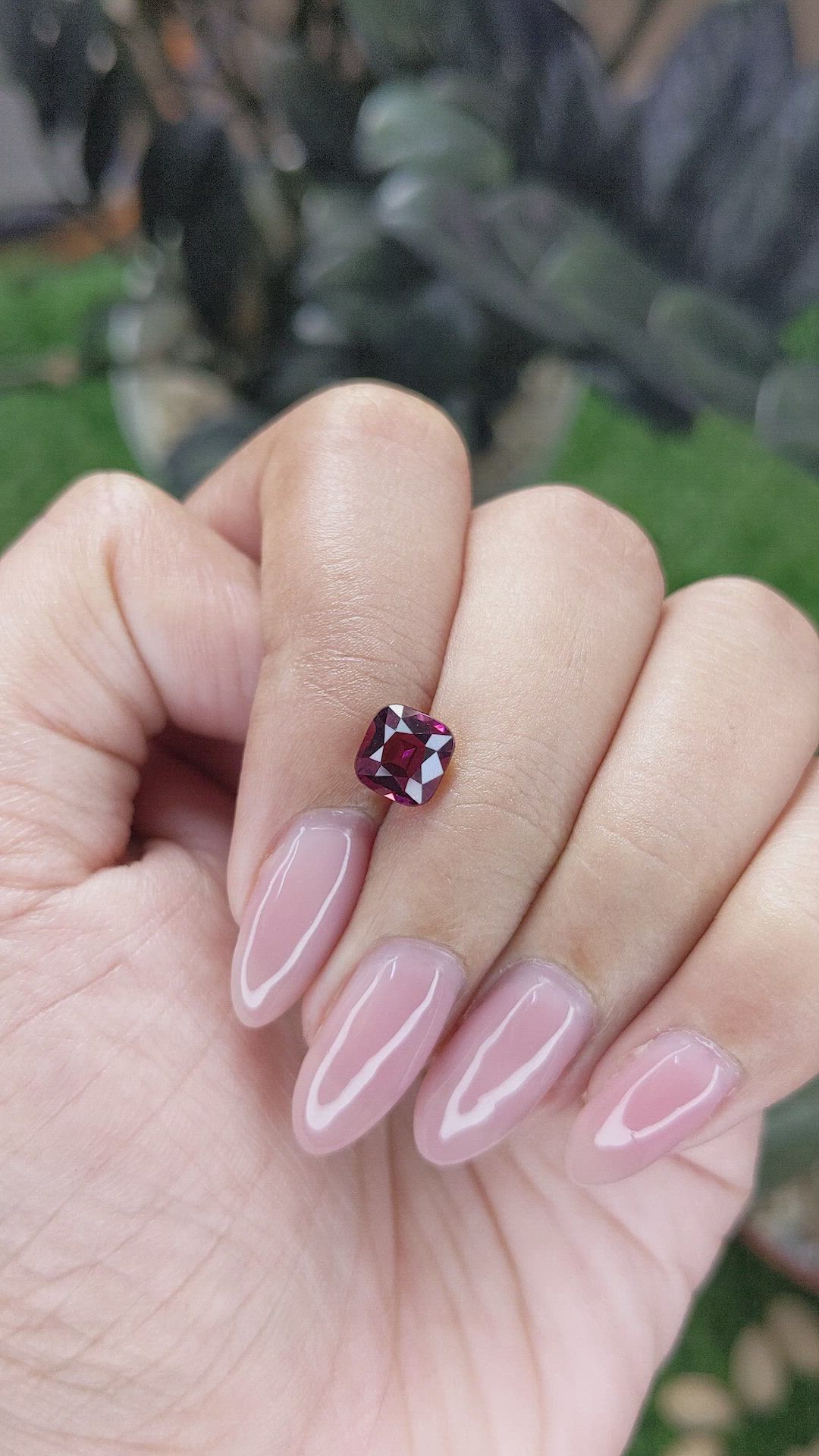 1.88 Ct. Purplish Pink Garnet from Tanzania Size Video