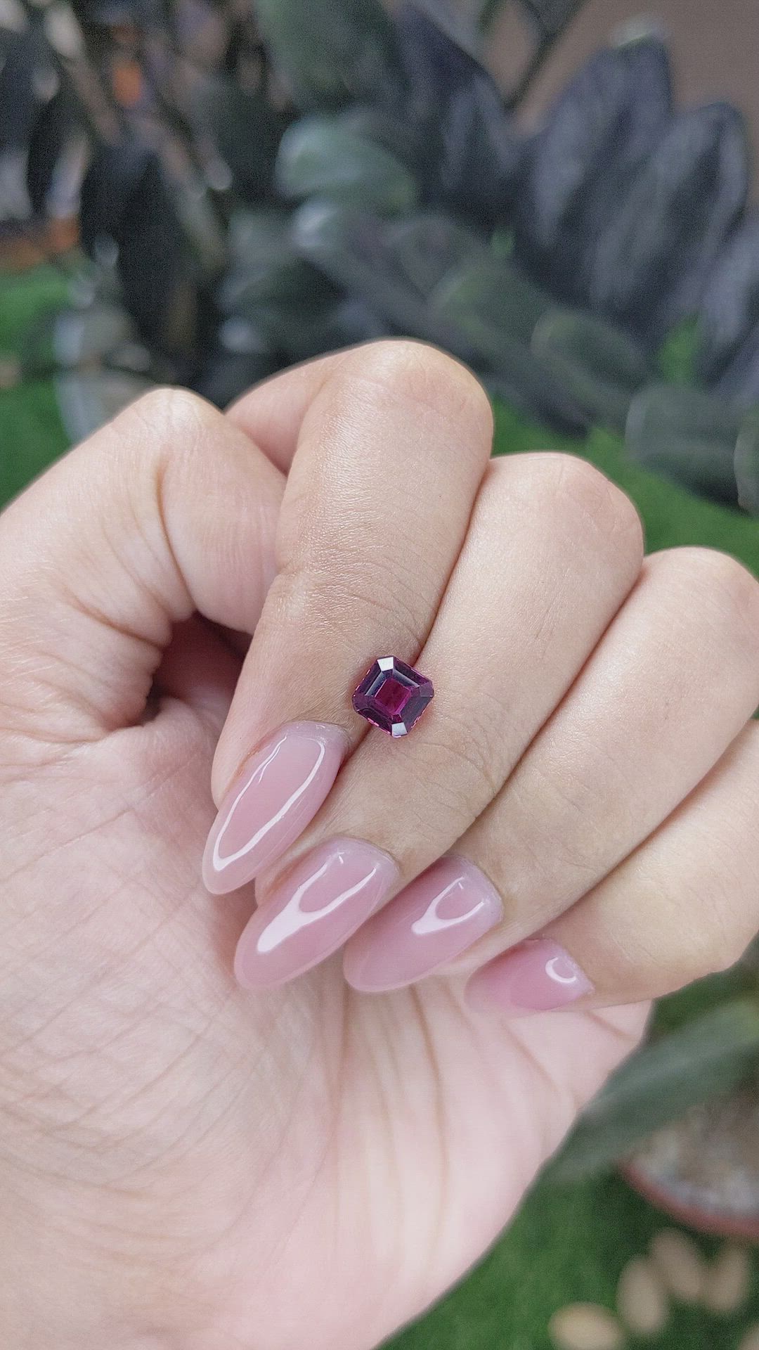 1.17 Ct. Purplish Pink Garnet from Tanzania Size Video