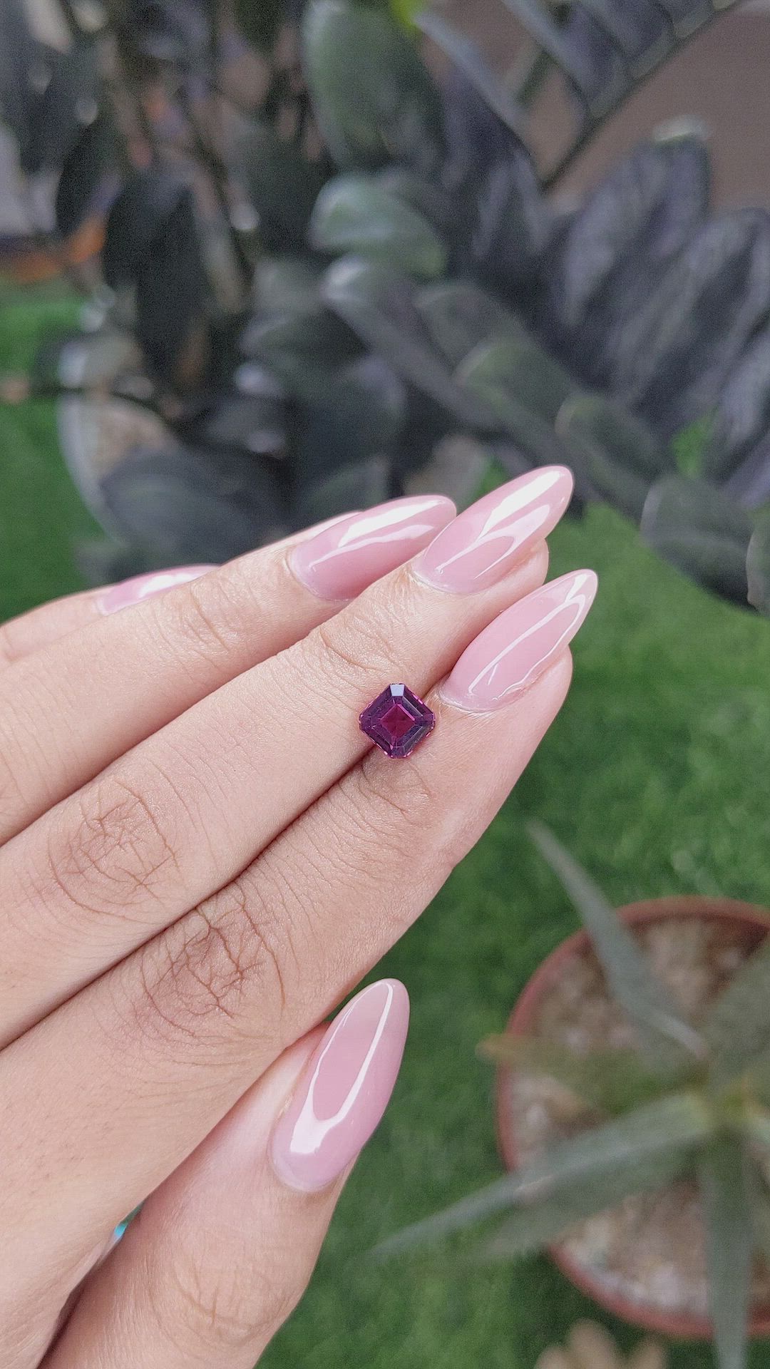 1.17 Ct. Purplish Pink Garnet from Tanzania Size Video