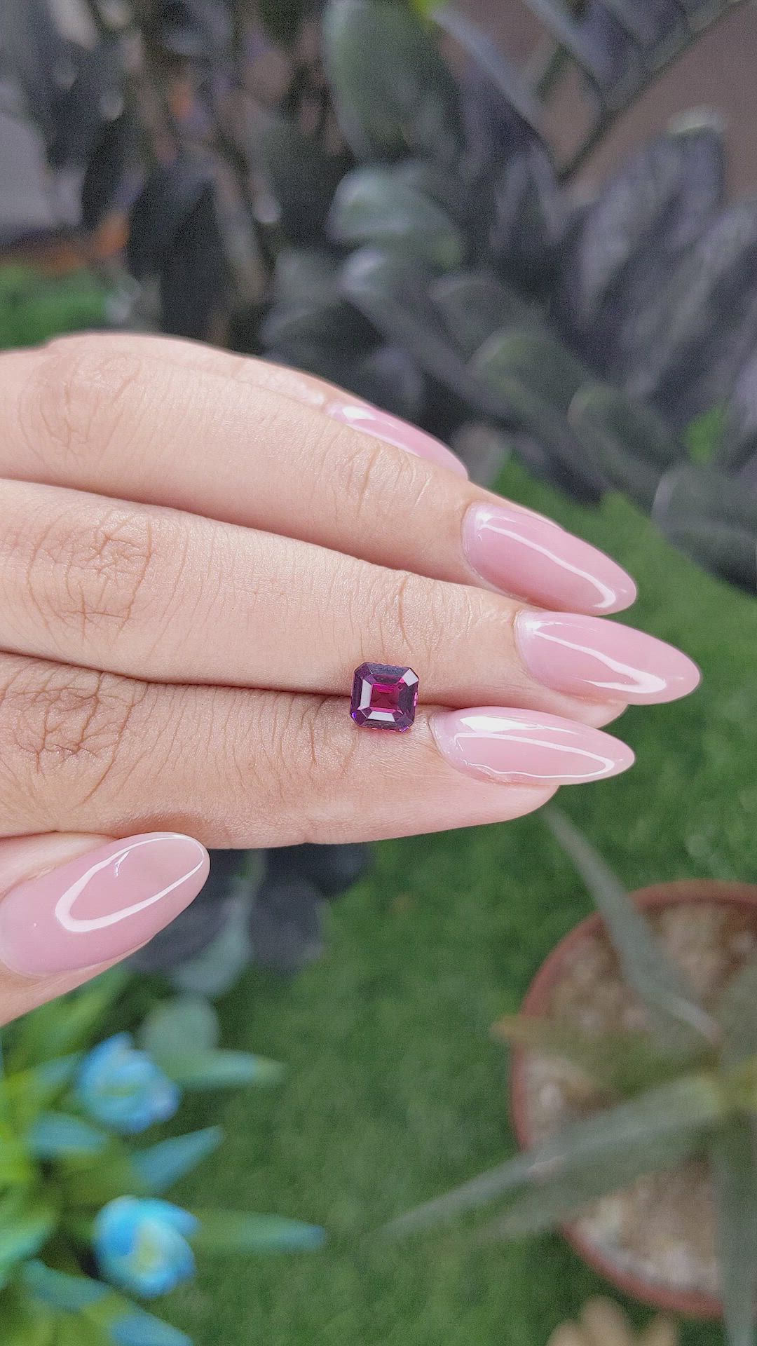 1.17 Ct. Purplish Pink Garnet from Tanzania Size Video