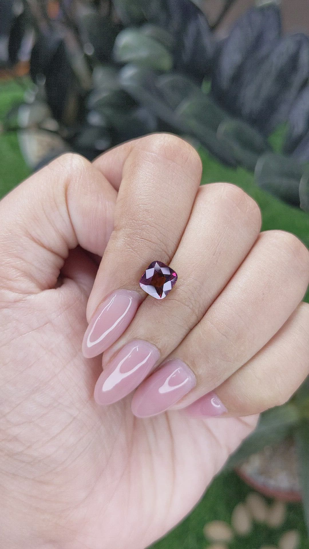 1.90 Ct. Purplish Pink Garnet from Tanzania Size Video