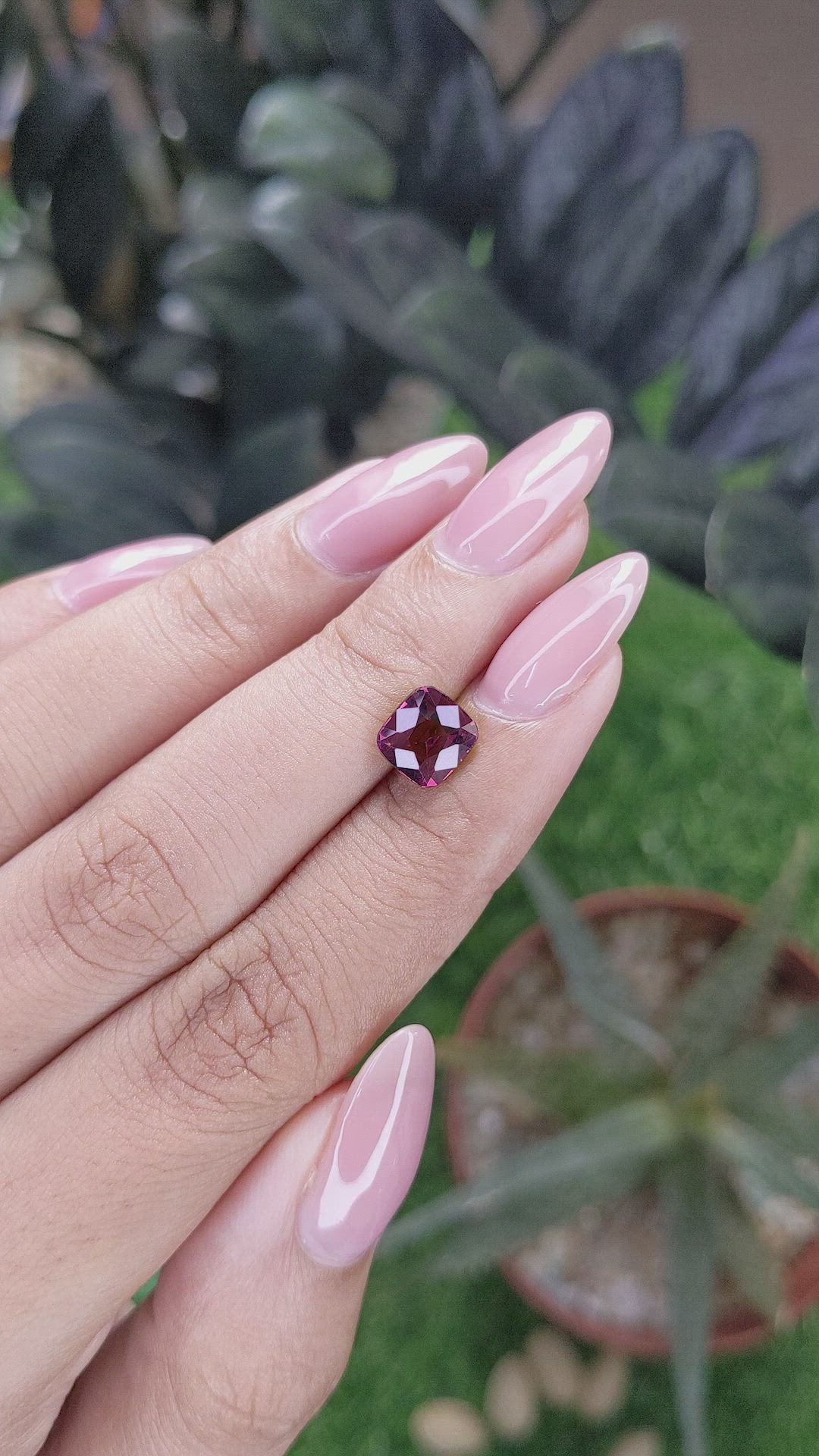 1.90 Ct. Purplish Pink Garnet from Tanzania Size Video
