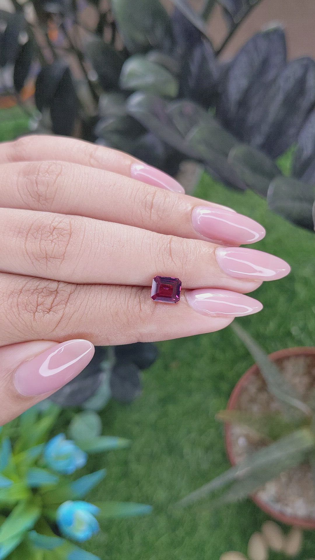 1.32 Ct. Reddish Pink Garnet from Tanzania Size Video