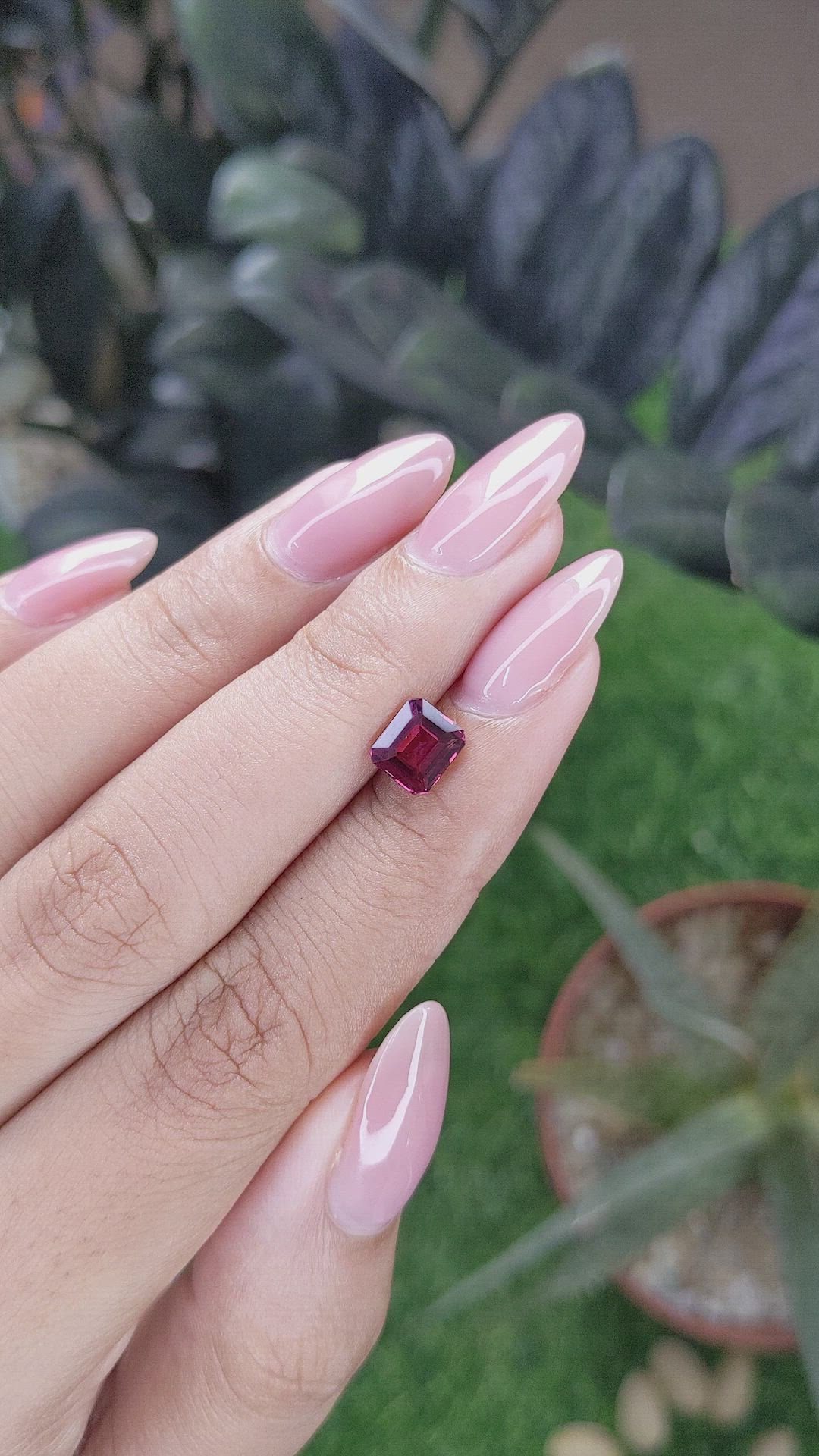 1.32 Ct. Reddish Pink Garnet from Tanzania Size Video