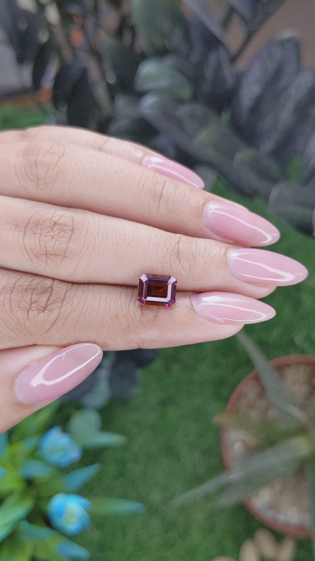2.62 Ct. Purplish Pink Garnet from Tanzania Size Video