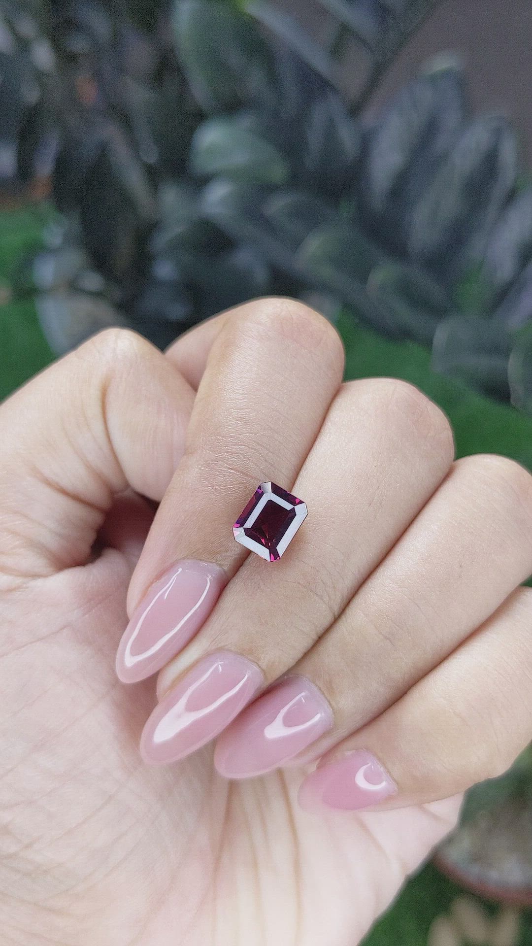 2.62 Ct. Purplish Pink Garnet from Tanzania Size Video