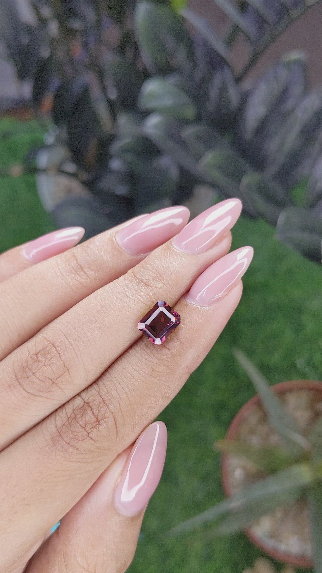 2.62 Ct. Purplish Pink Garnet from Tanzania Size Video