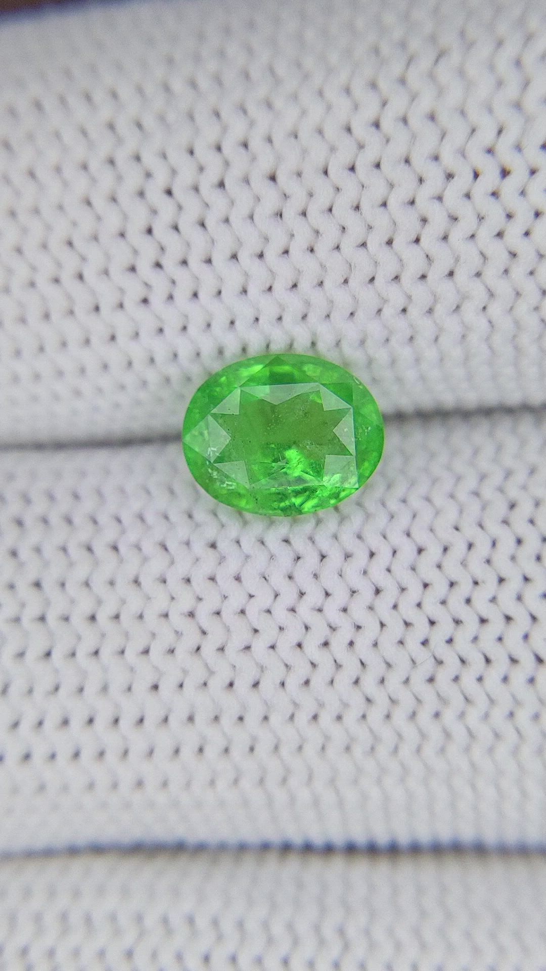 1.59 Ct. Tsavorite Garnet from Tanzania Size Video