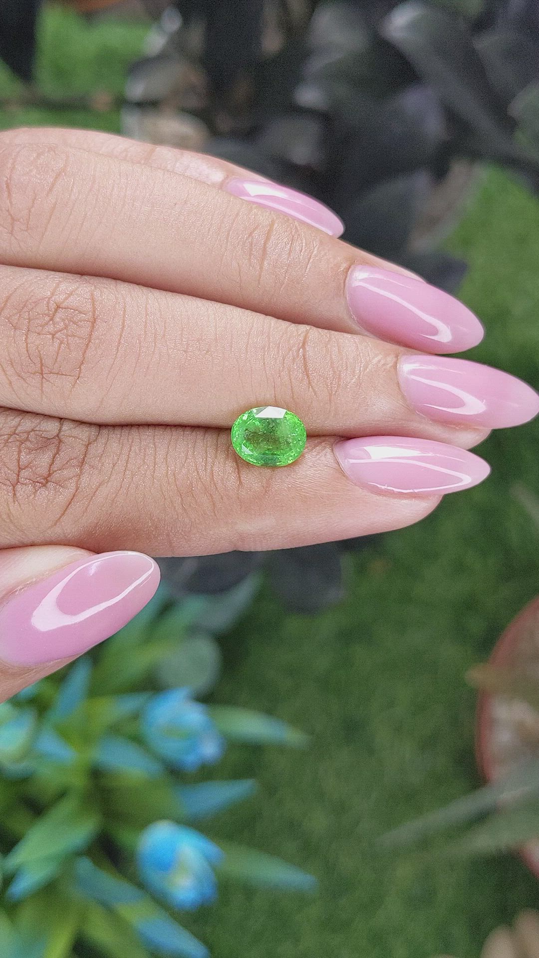 1.59 Ct. Tsavorite Garnet from Tanzania Size Video