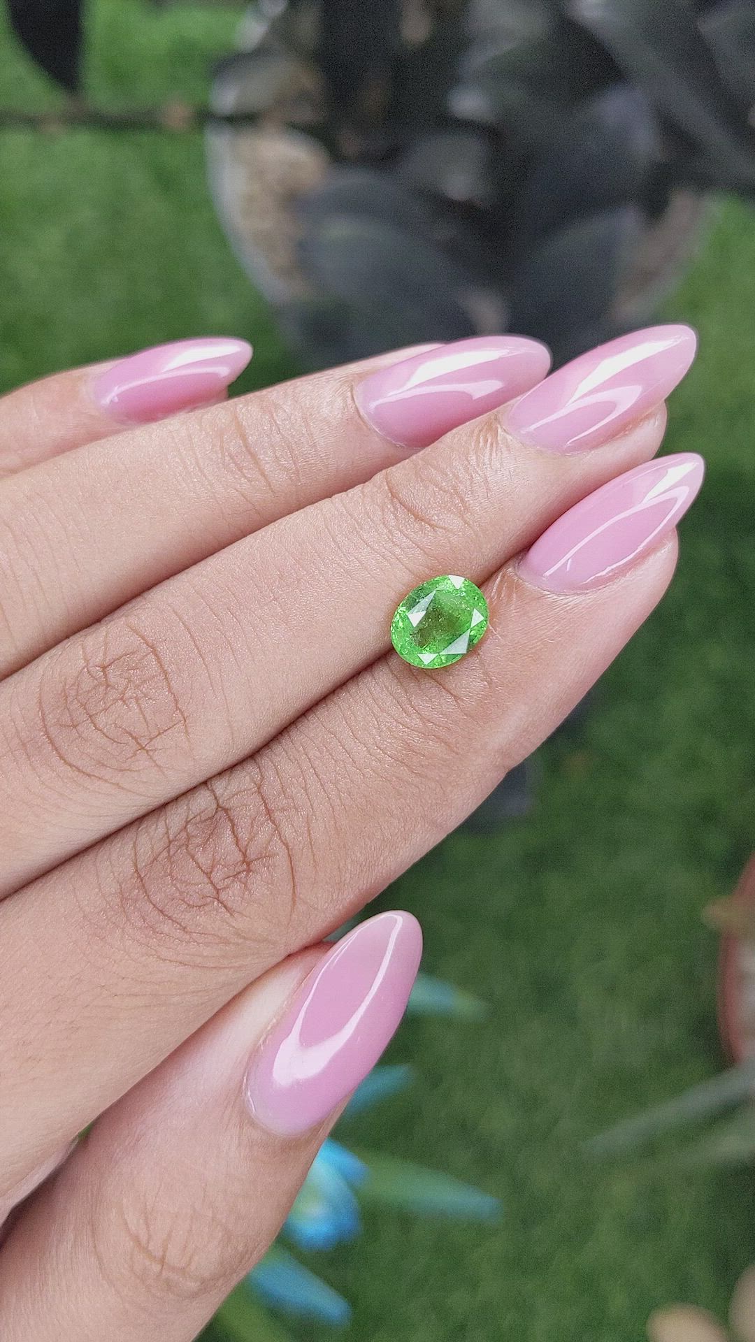 1.59 Ct. Tsavorite Garnet from Tanzania Size Video