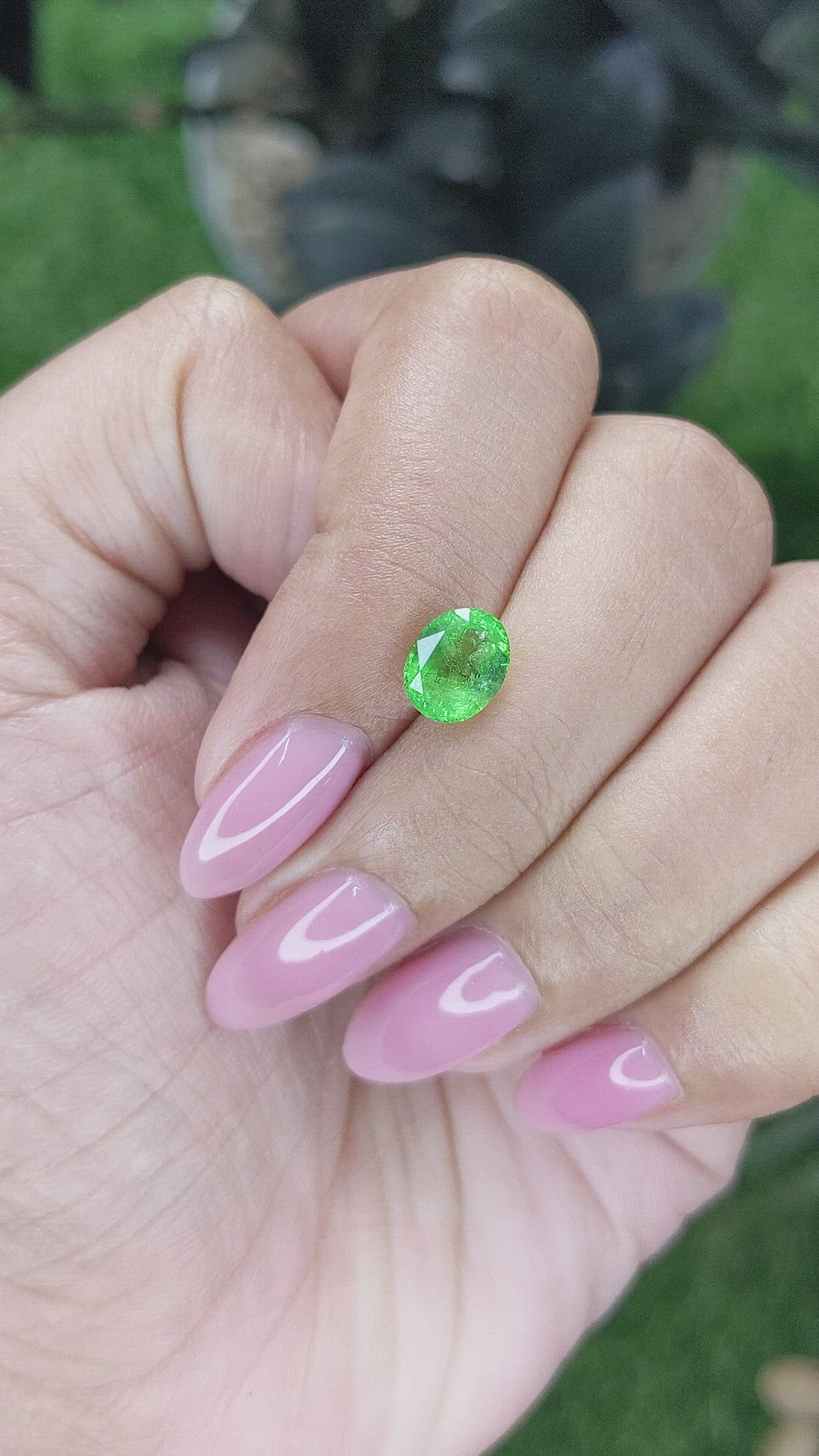 1.59 Ct. Tsavorite Garnet from Tanzania Size Video