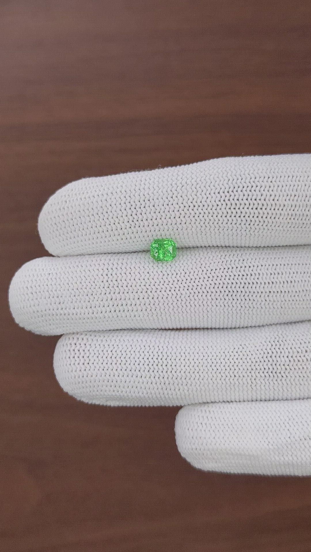 0.88 Ct. Tsavorite Garnet from Tanzania Size Video